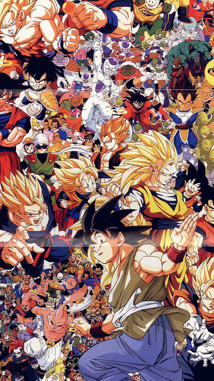 750x1334 Hình nền iPhone 6 - Dragonball đầy đủ nghệ thuật minh họa trò chơi anime