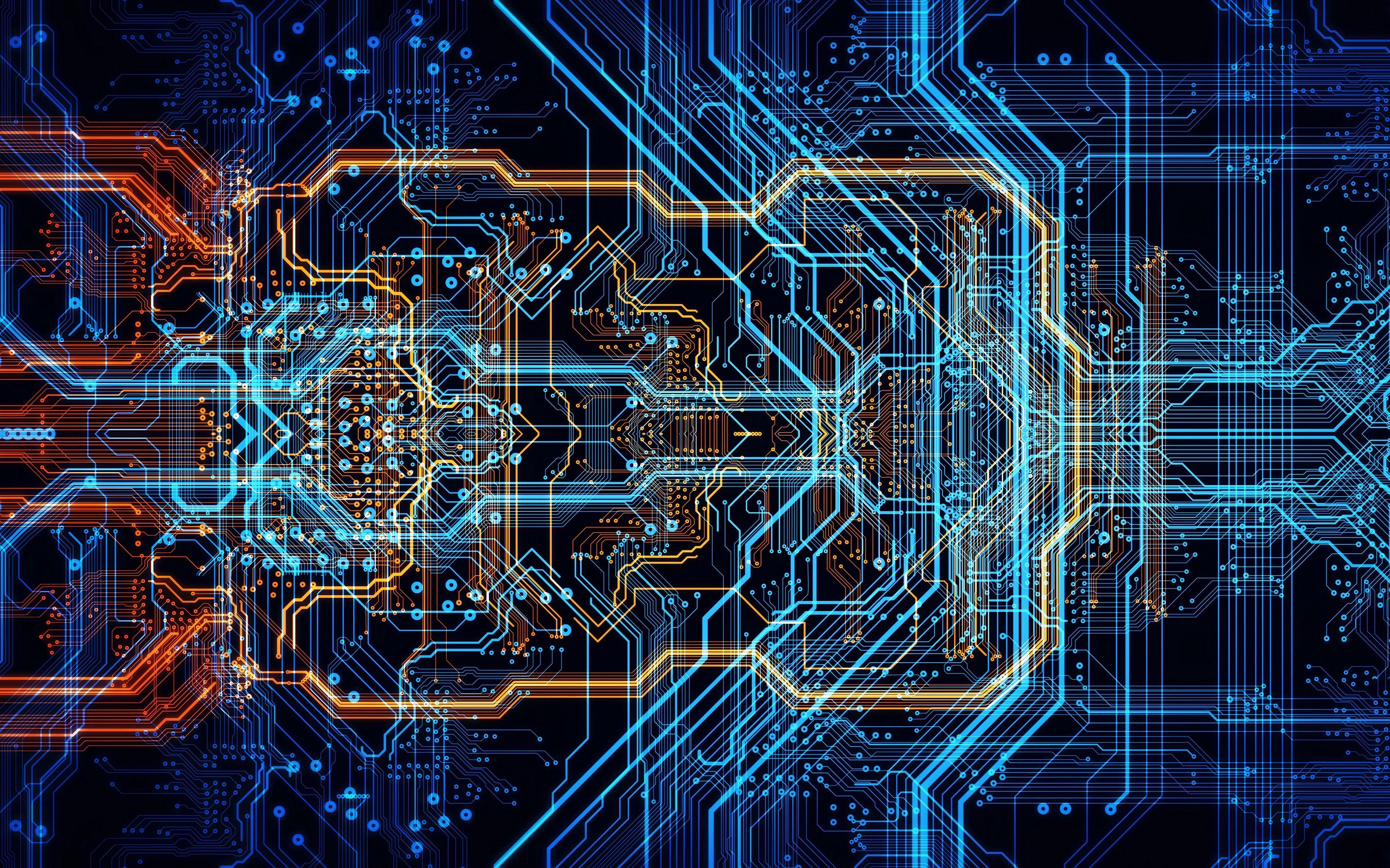 3840x2400 Download wallpaper 3840x2400 circuit, chip, processor, neon 4k ultra HD 16:10 HD background