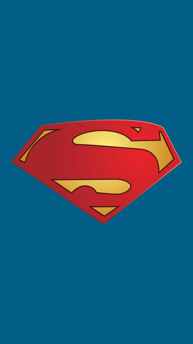 750x1334 Download Superman, logo, minimal wallpaper, 750x iphone iPhone 8