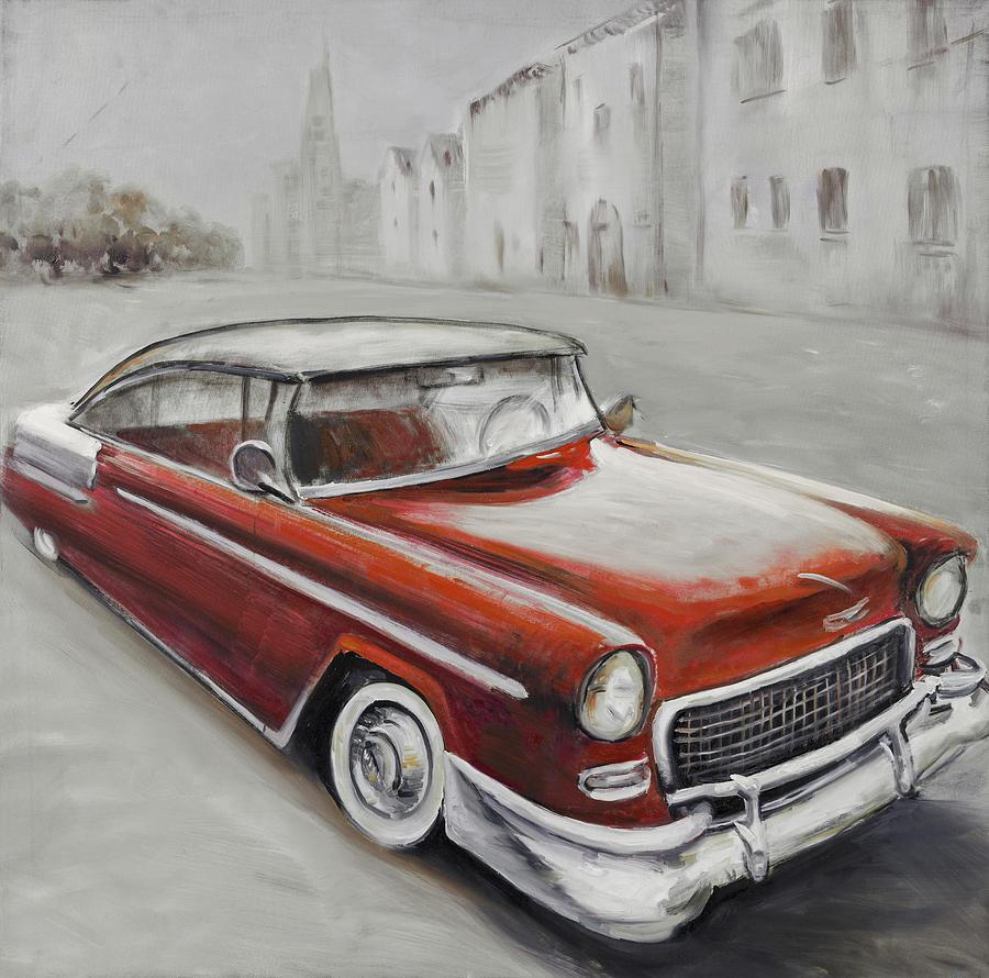 900x890 Vintage Classic Car Painting by Atelier B Art Studio
