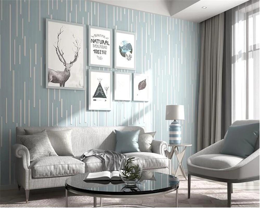 1000x800 Beibehang Modern fashion European style wallpaper Plain vertical line living room desktop background wallpaper for walls 3 d. wallpaper roll. wallpaper tvlight blue and brown bedding