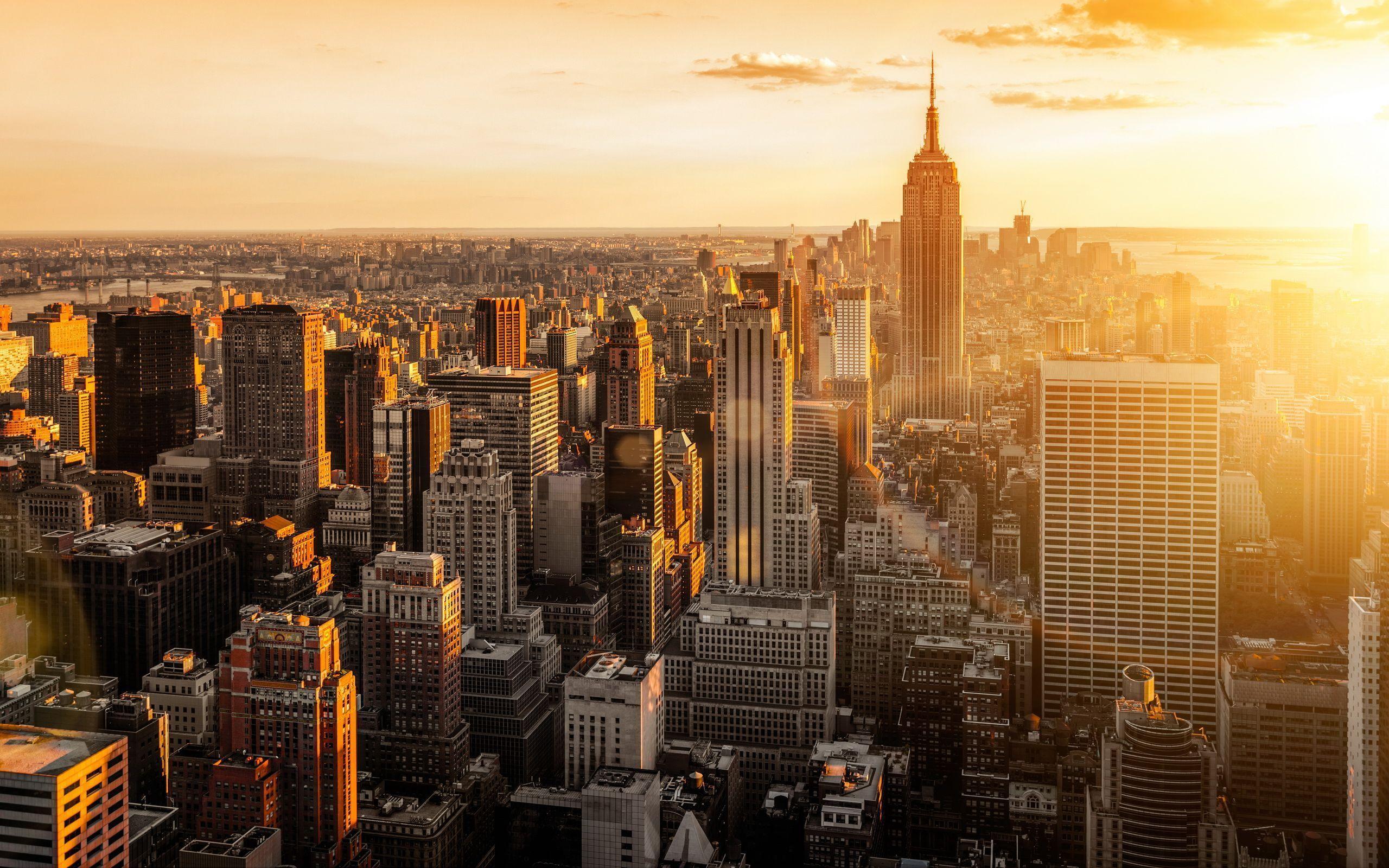 2560x1600 New York Sunset Wallpaper, HD New York Sunset Background on WallpaperBat