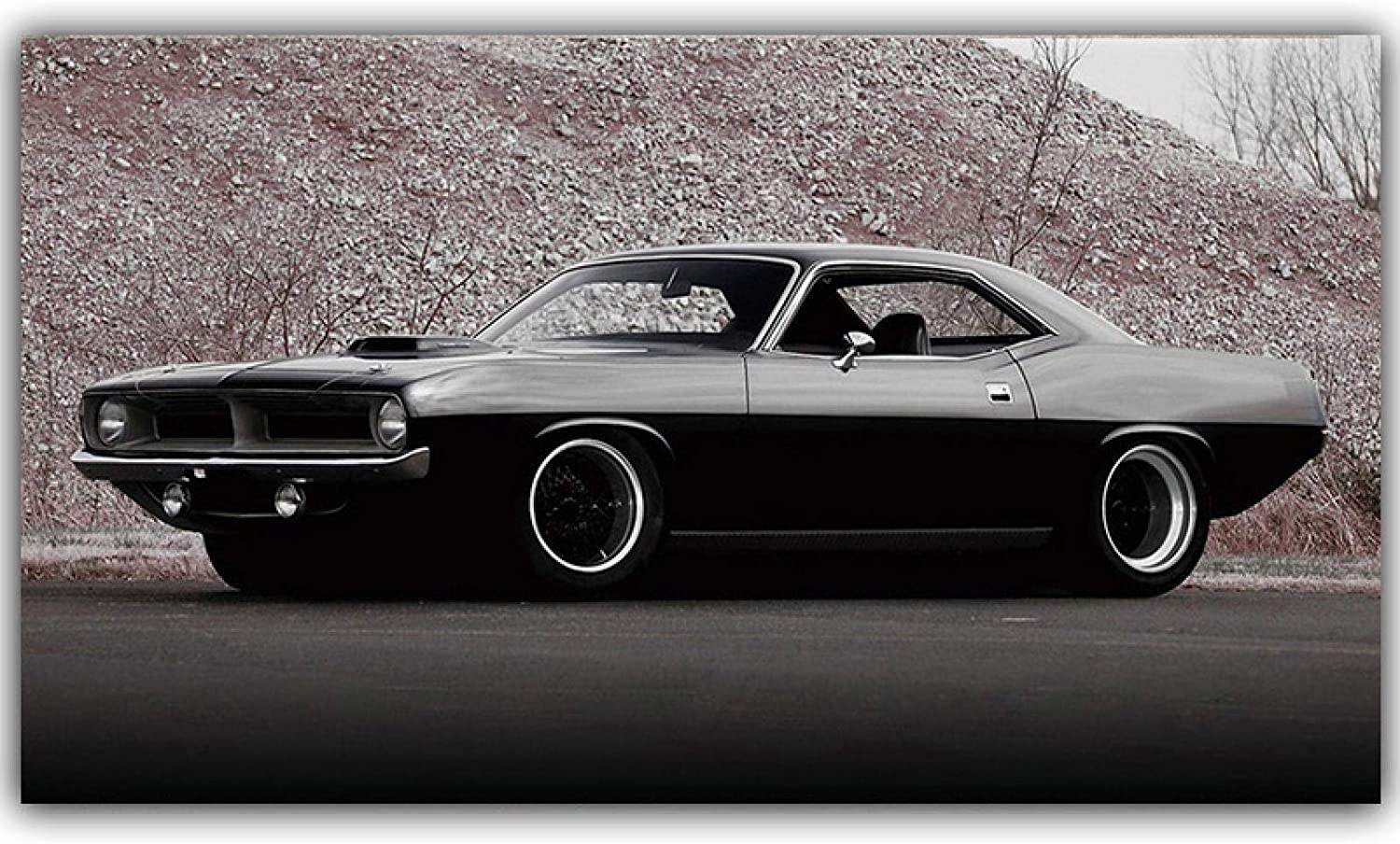 1500x904 Cool Muscle Car Art Classic Car Poster Print Wall Art Canvas Paintings Wall Art for Living Room Home Decor 20x40cm Frameless: Posters & Prints