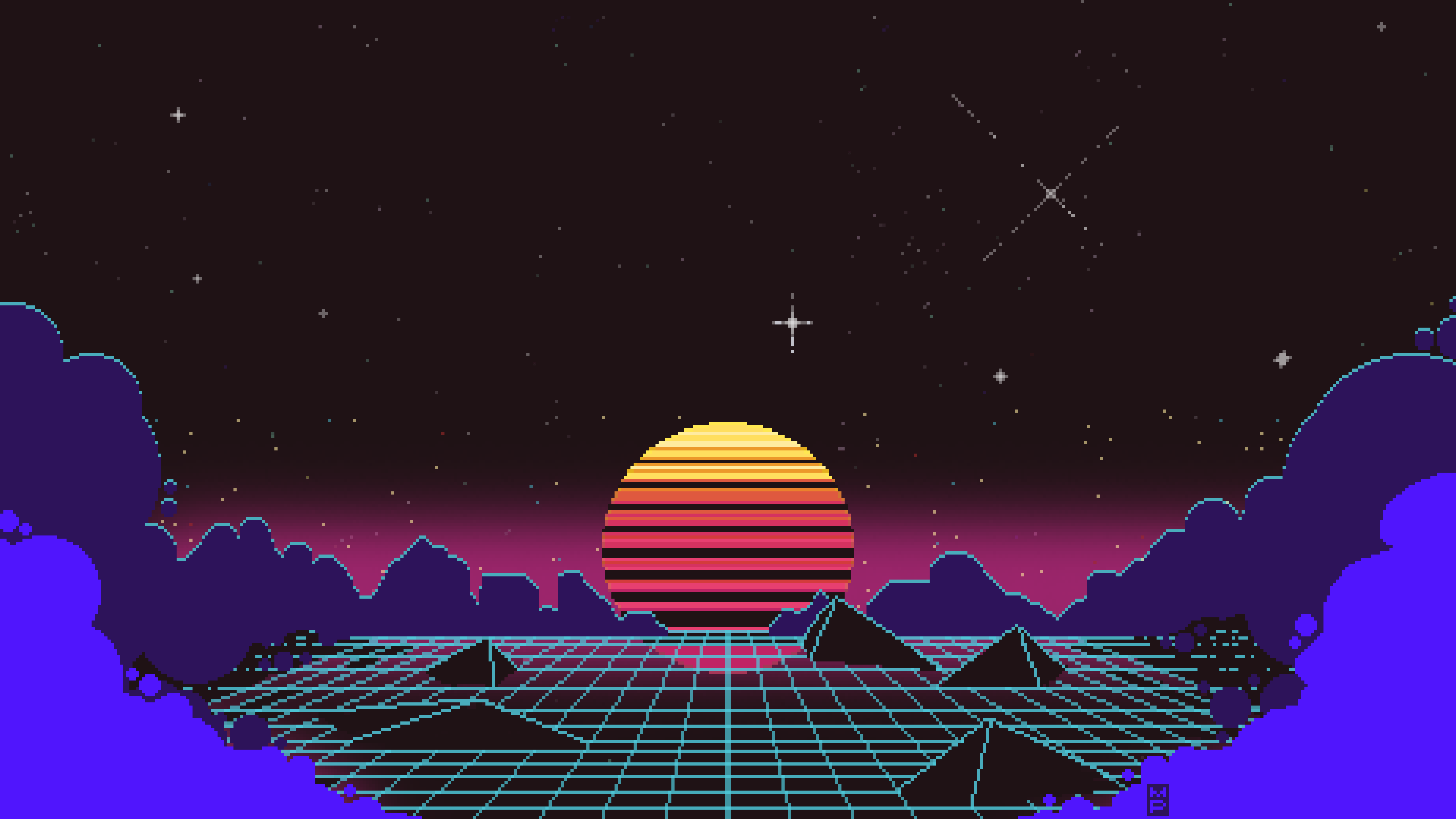 5120x2880 Artistic Landscape Retro Art Wallpaper