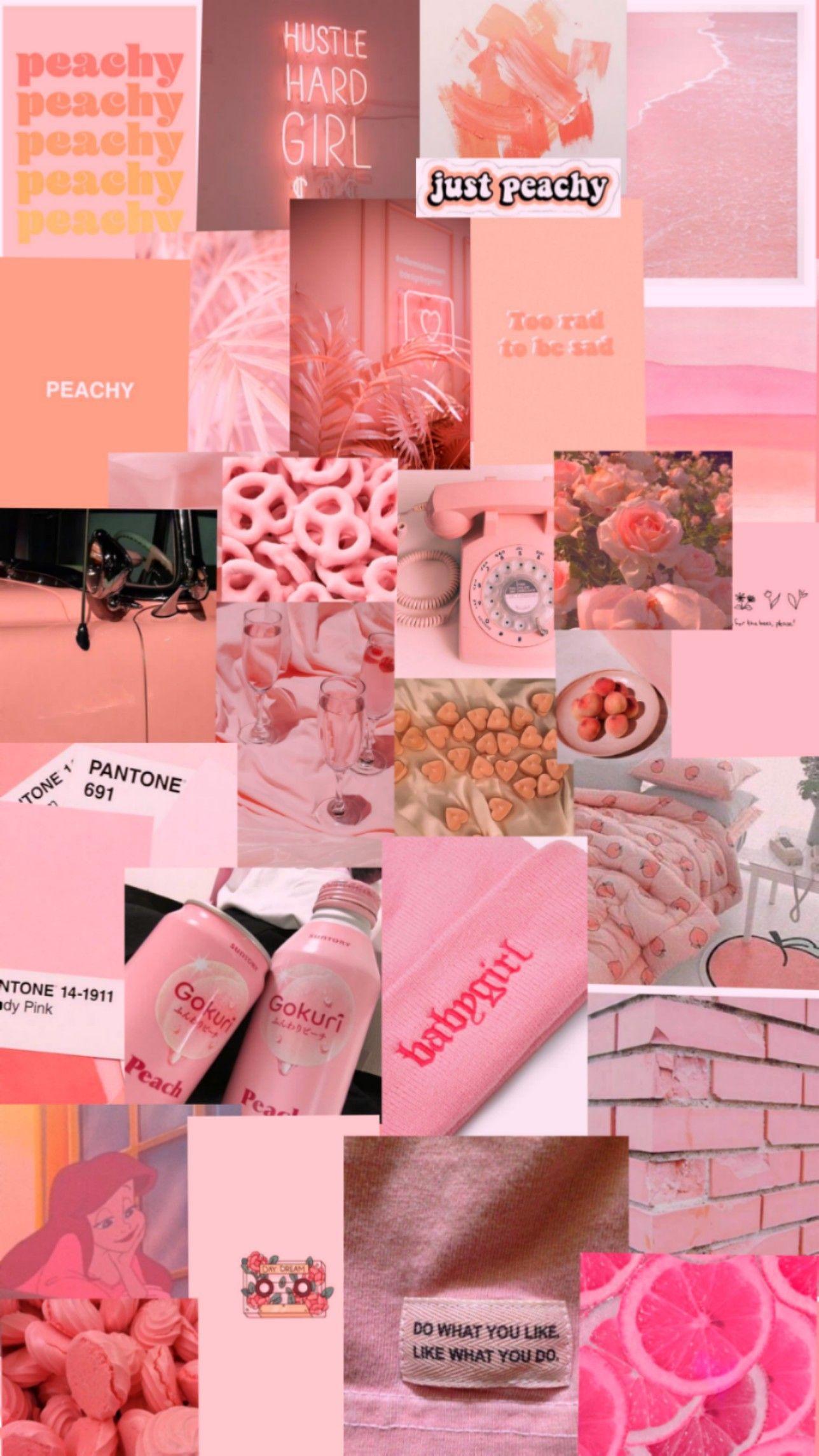 1288x2289 Aesthetic Peach Pink Wallpaper