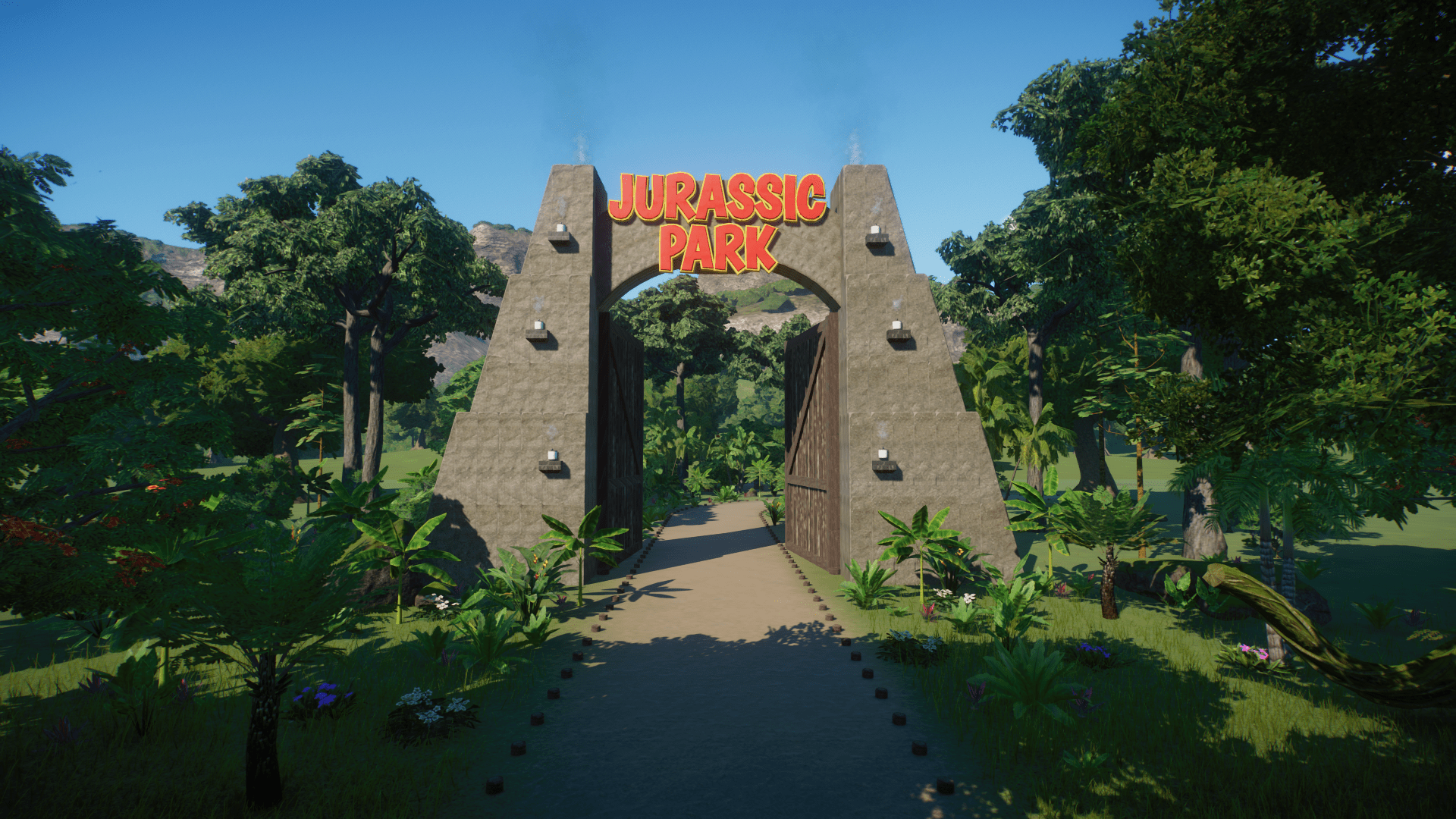 1920x1080 My FIRST build! I thought I'd try my hand at building the Jurassic Park Entrance :)