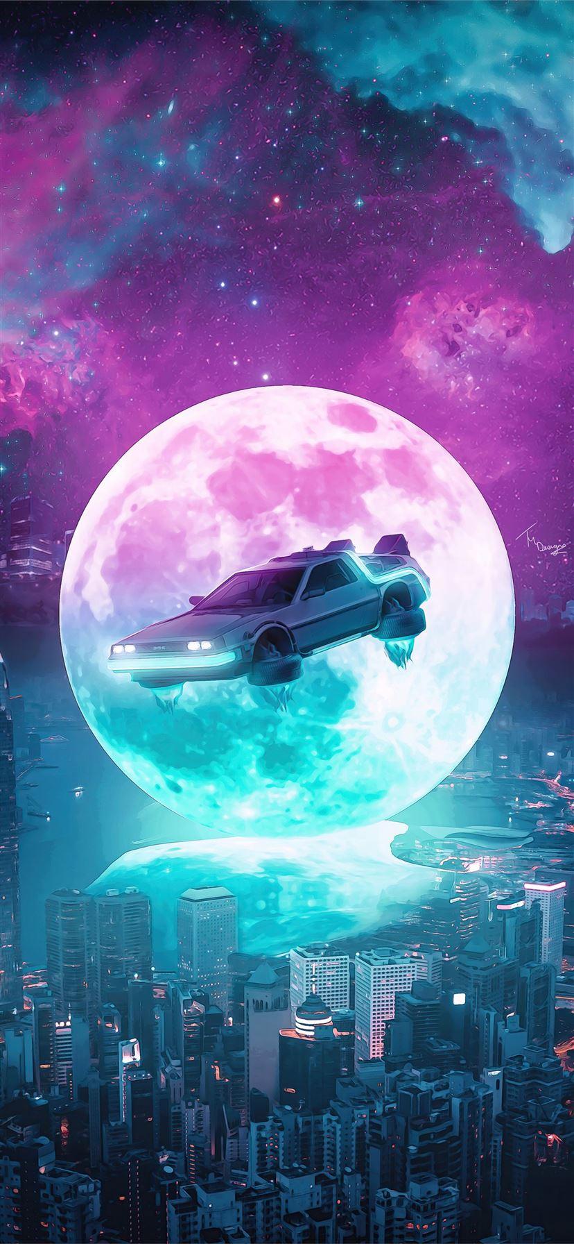 828x1792 back to the future delorean poster 5k iPhone 11 Wallpaper Free Download