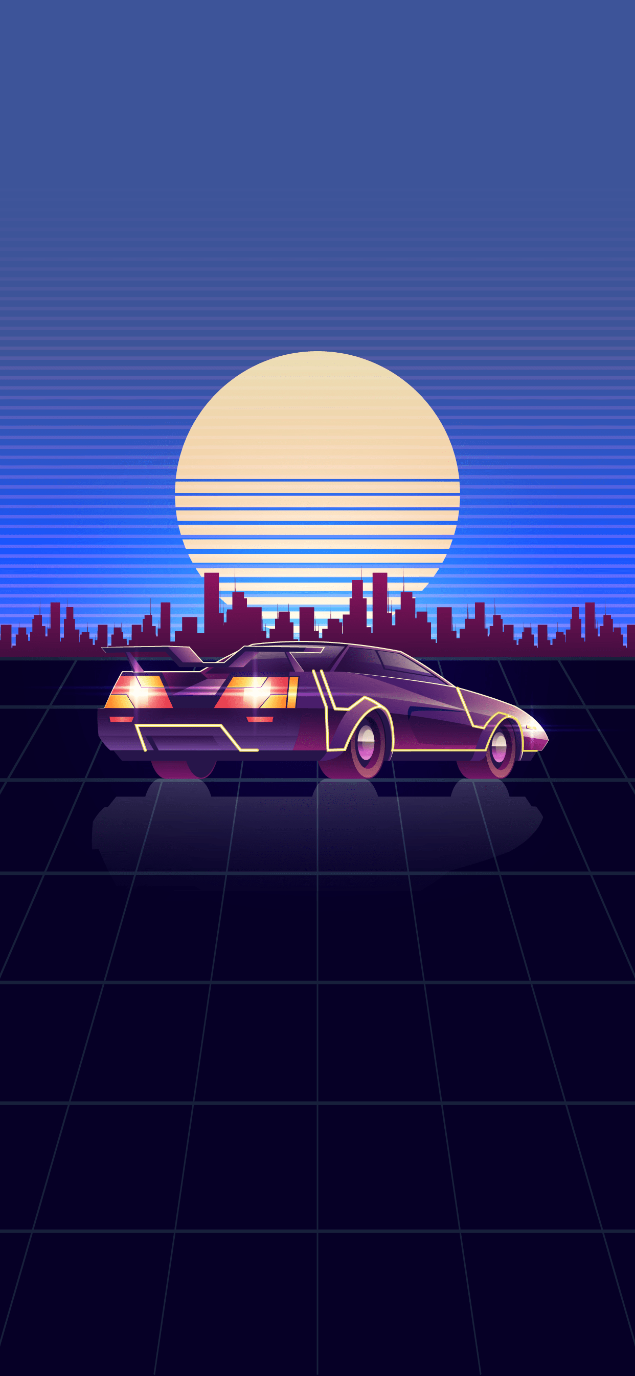 1242x2688 Retro Delorean Wallpaper