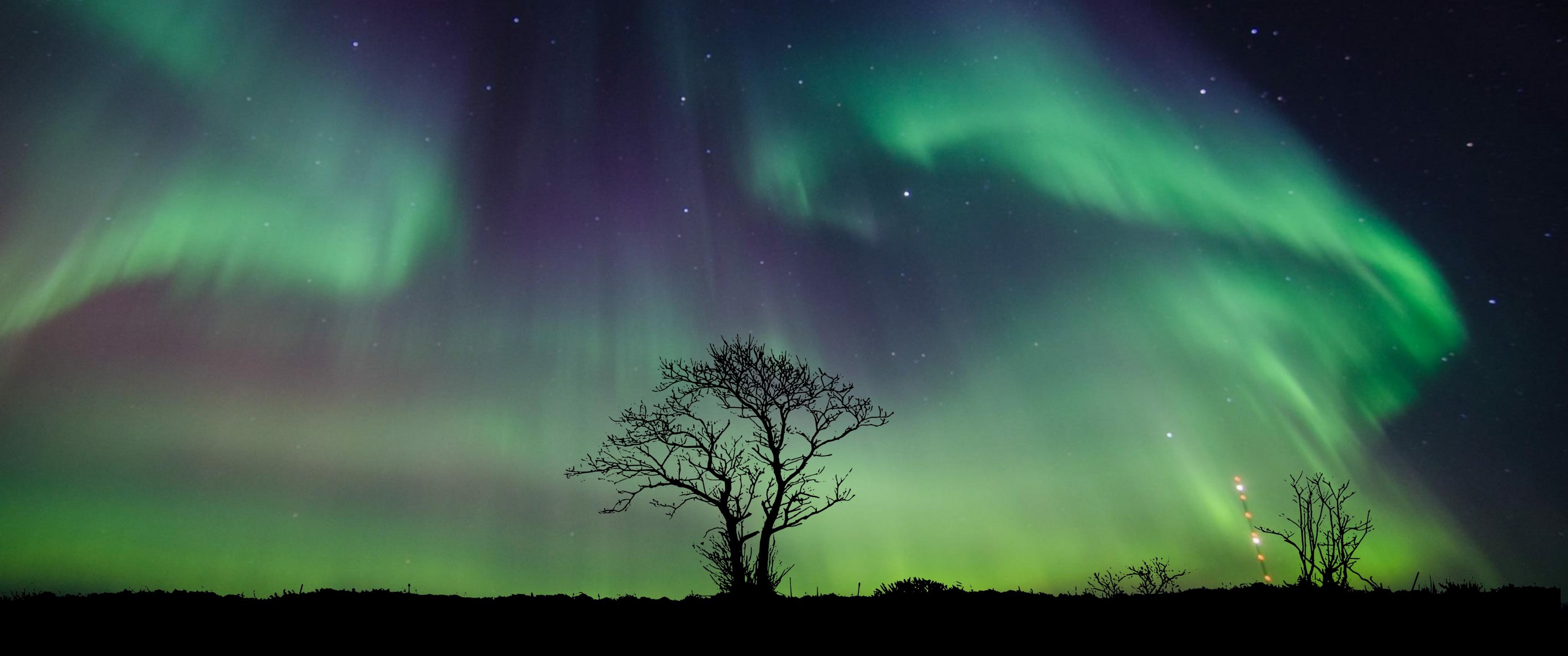 3440x1440 Aurora Borealis Wallpaper 4K, Northern Lights, Night, 5K, Nature