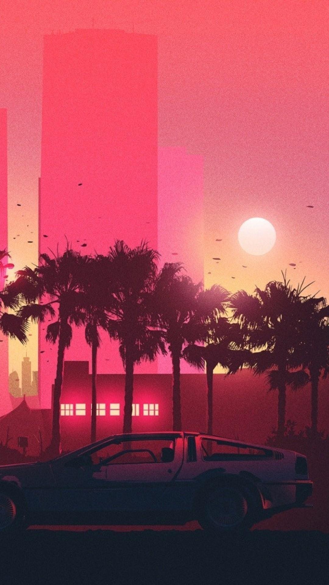 1080x1920 Retrowave DeLorean iPhone 6s, 6 Plus and Pixel XL , One Plus 3t, 5 Wallpaper, HD Cars 4K Wallpaper, Image, Photo and Background