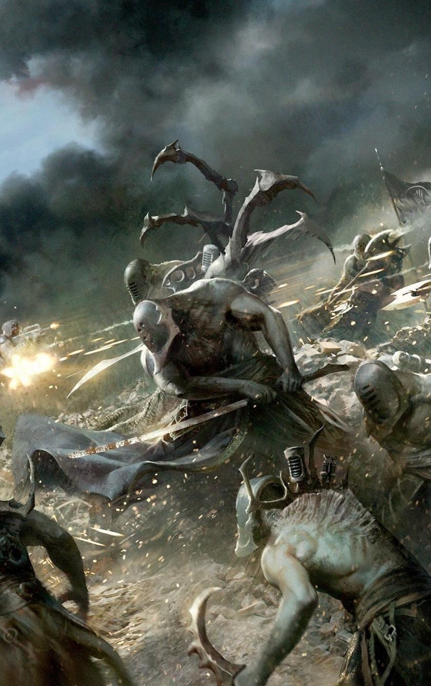 840x1336 Download wallpaper 840x1336 warhammer 40k, battle, creepy creatures, video game, iphone iphone 5s, iphone 5c, ipod touch, 840x1336 HD background, 4963