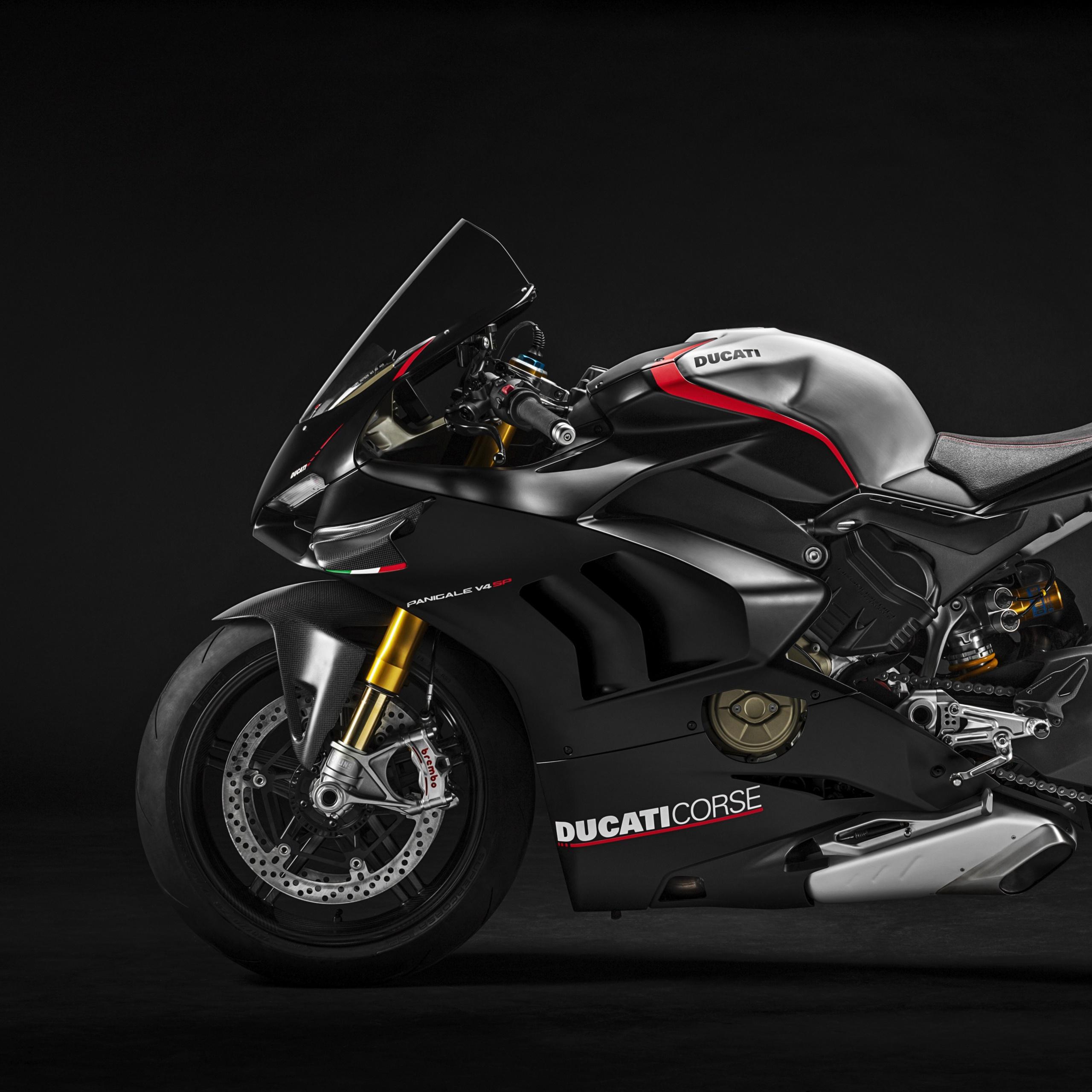 2560x2560 Ducati Panigale V4 SP Wallpaper 4K, Dark Background, Black Dark