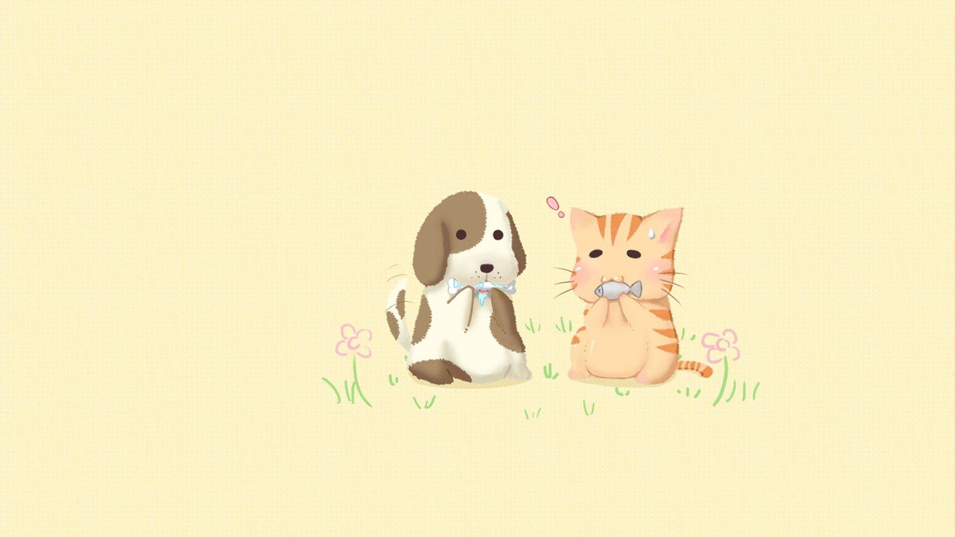 1920x1080 Meng cartoon cats and dogs wallpaper HD picture