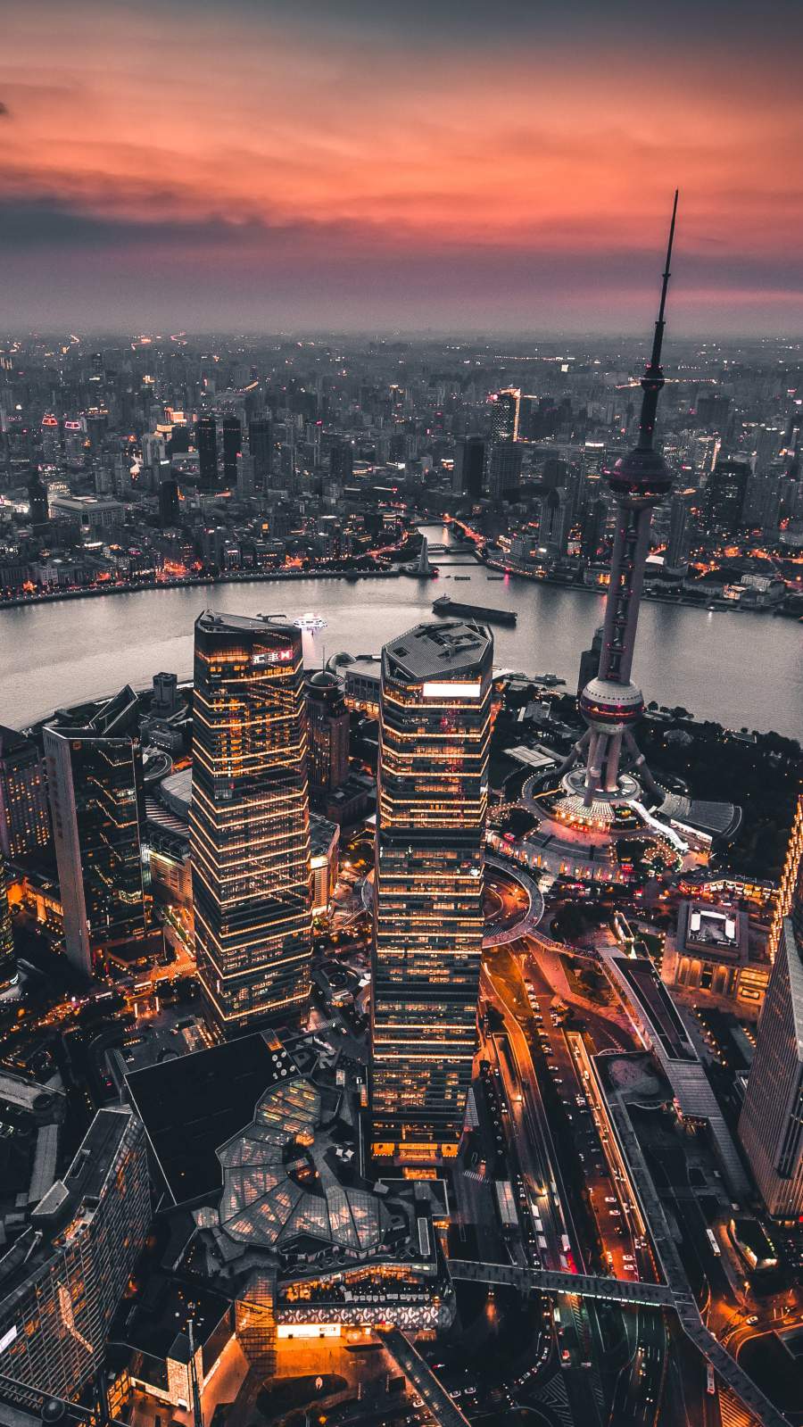 900x1599 Citylights Sunset iPhone Wallpaper Wallpaper : iPhone Wallpaper