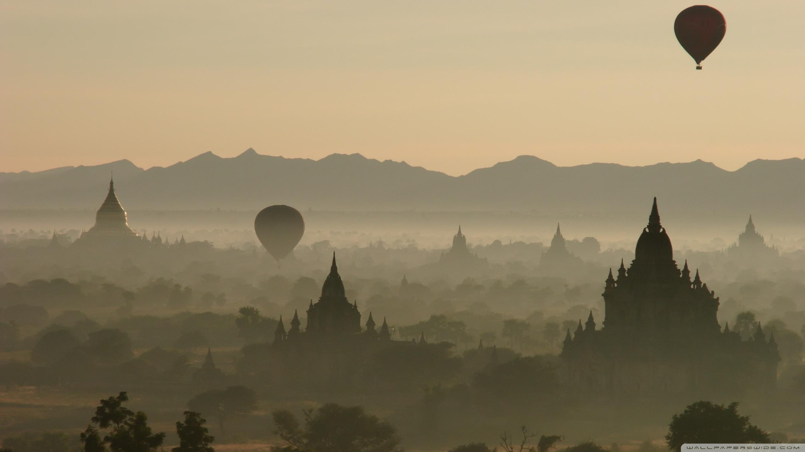 2560x1440 Hot Air Balloons Over North Guni Bagan Myanmar Ultra HD Desktop Background Wallpaper for 4K UHD TV : Widescreen & UltraWide Desktop & Laptop