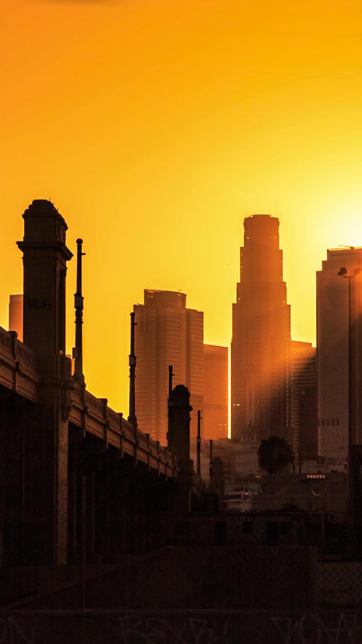 1242x2208 Los Angeles City Sunset Wallpaper for iPhone Pro Max, X, 6