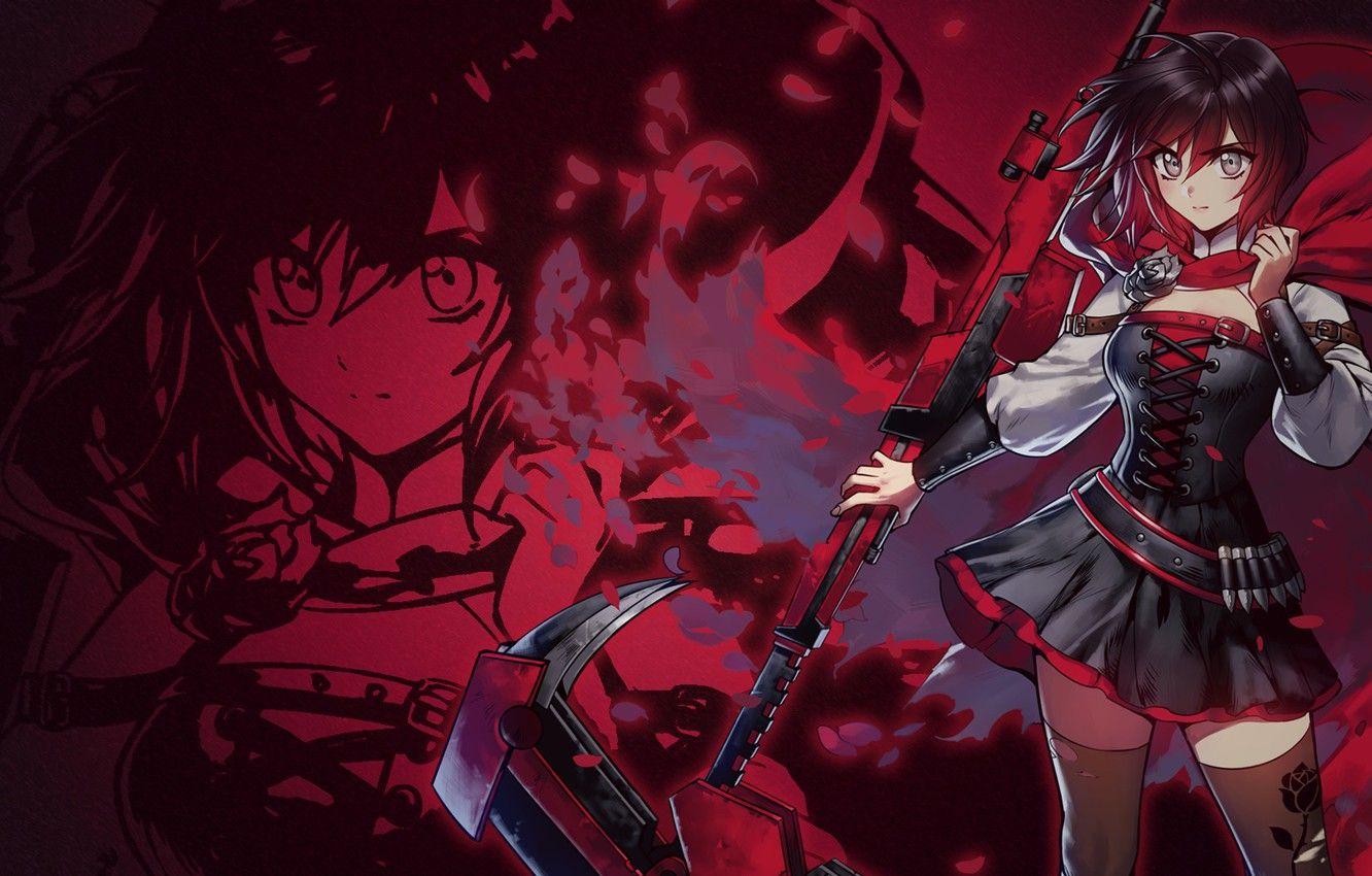 1332x850 Black Red Anime Girl Wallpaper