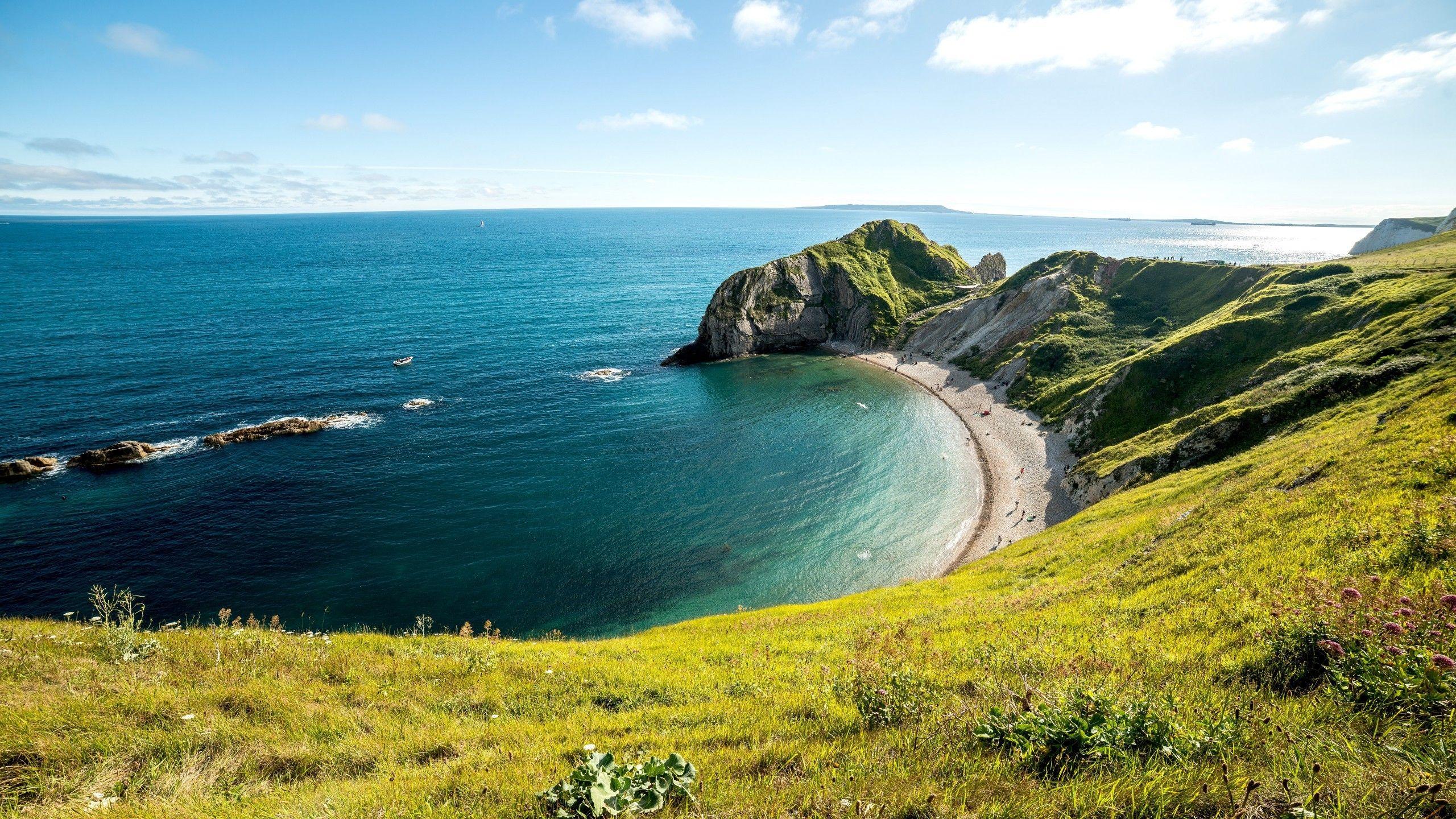 2560x1440 Download 2560x1440 United Kingdom, Durdle Door, Coast, Scenic, Beach, Coast, Horizon Wallpaper fo. Watercolor wallpaper iphone, Landscape wallpaper, HD landscape