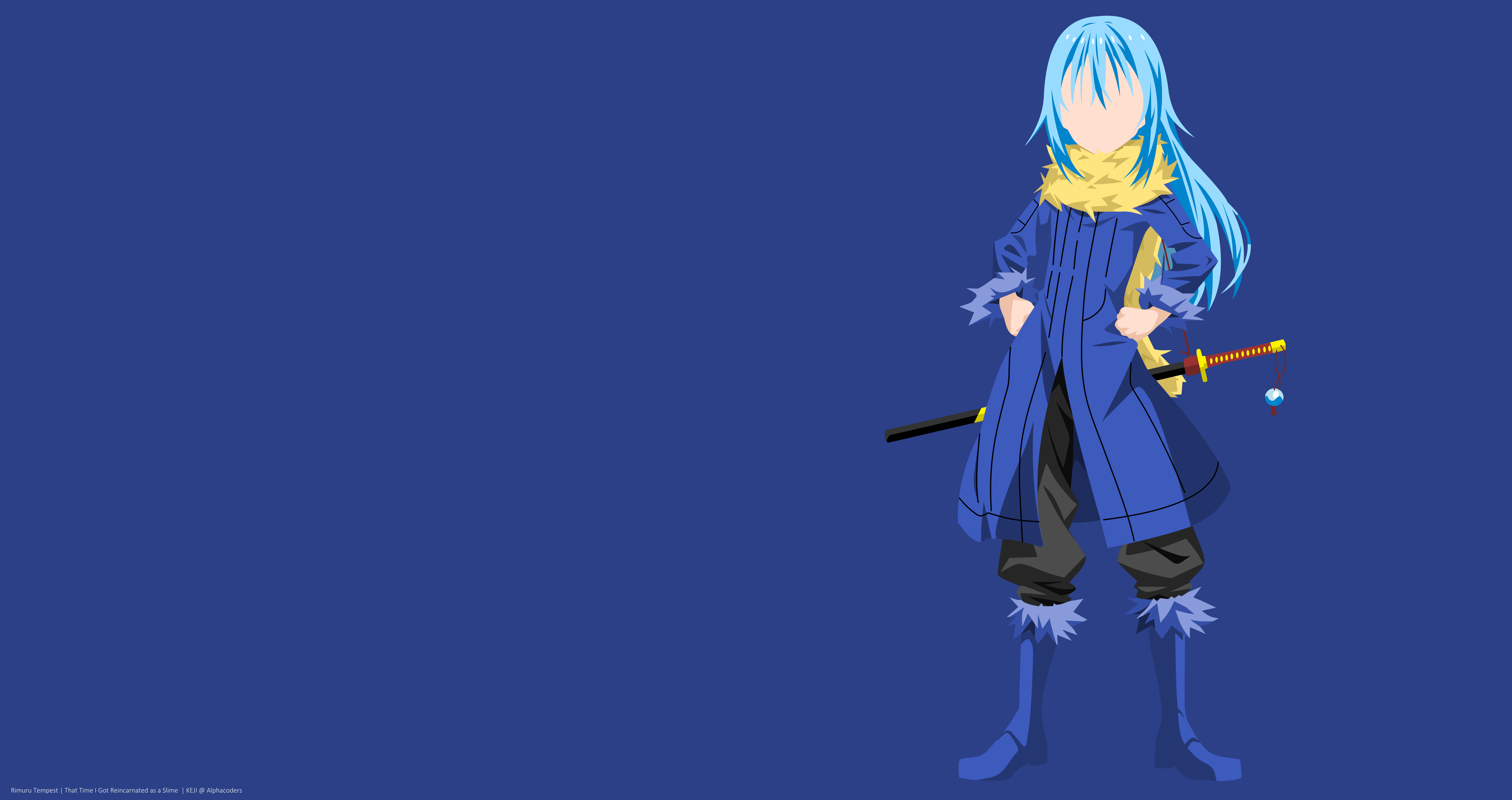 8500x4500 Girl, That Time I Got Reincarnated as a Slime, Sword, Rimuru Tempest, Tensei shitara Slime Datta Ken, Anime, Minimalist wallpaper. Mocah HD Wallpaper