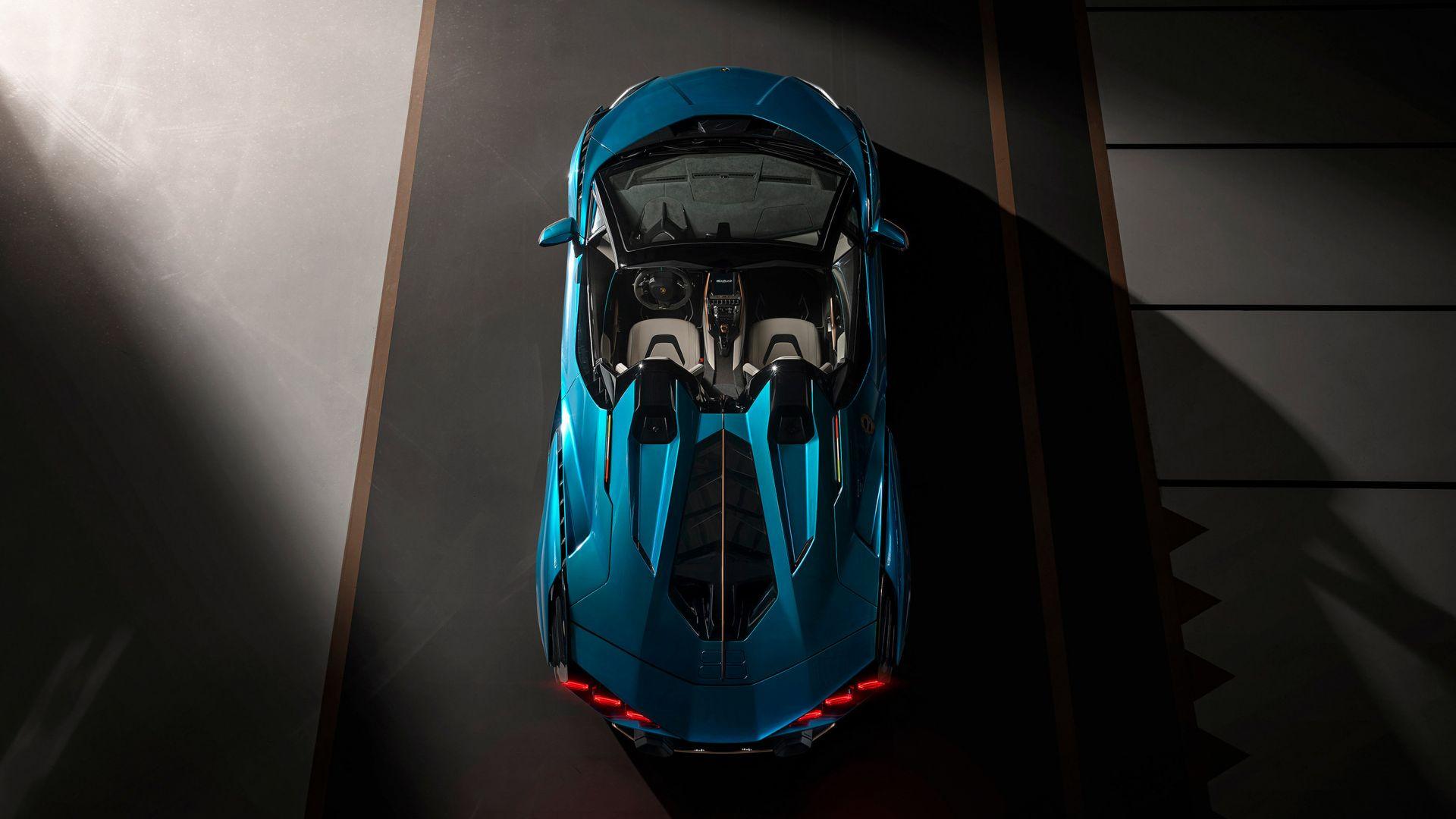 1920x1080 Desktop Wallpaper Blue Car, Top View, Lamborghini Sián, HD Image, Picture, Background, 19d6e3