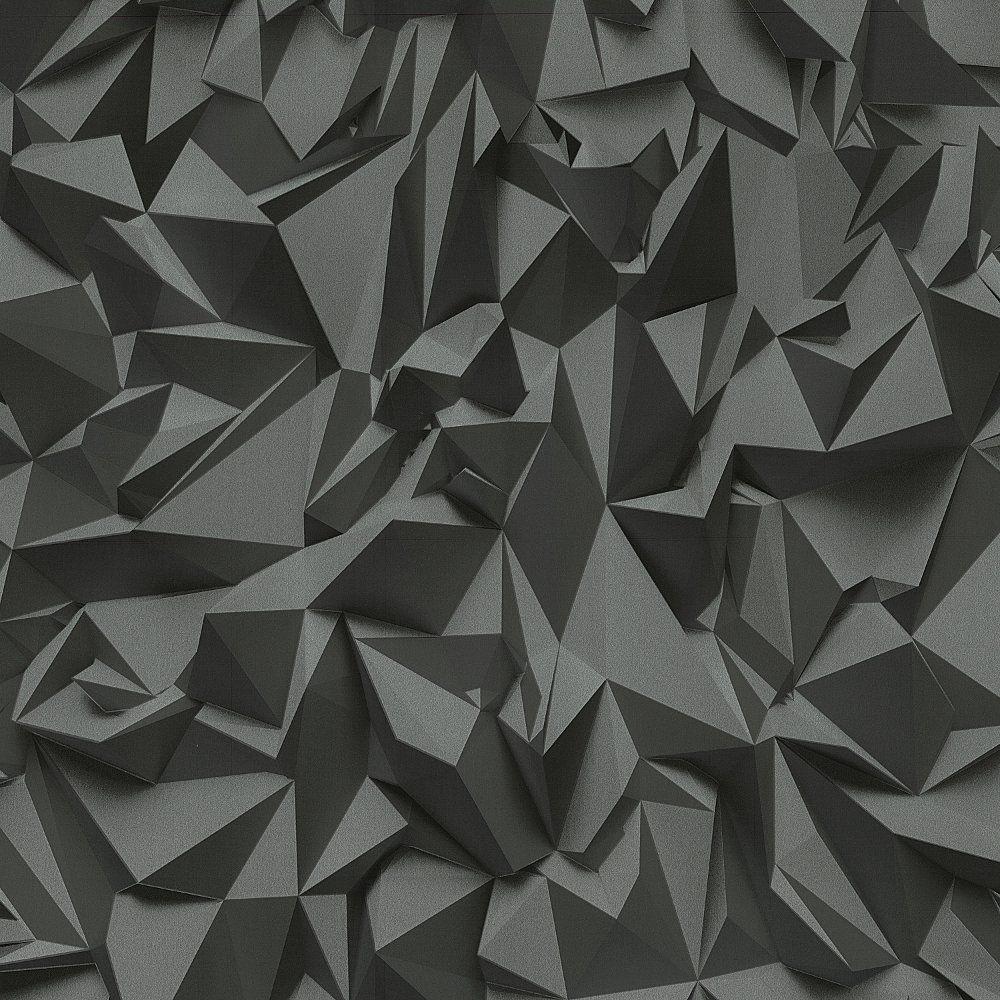 Hình nền Vinyl màu đen kim loại tương lai 1000x1000 Hiệu ứng 3D màu đen bạc