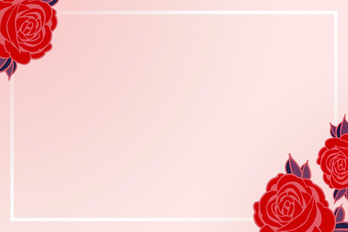 1200x800 Pop art red rose frame