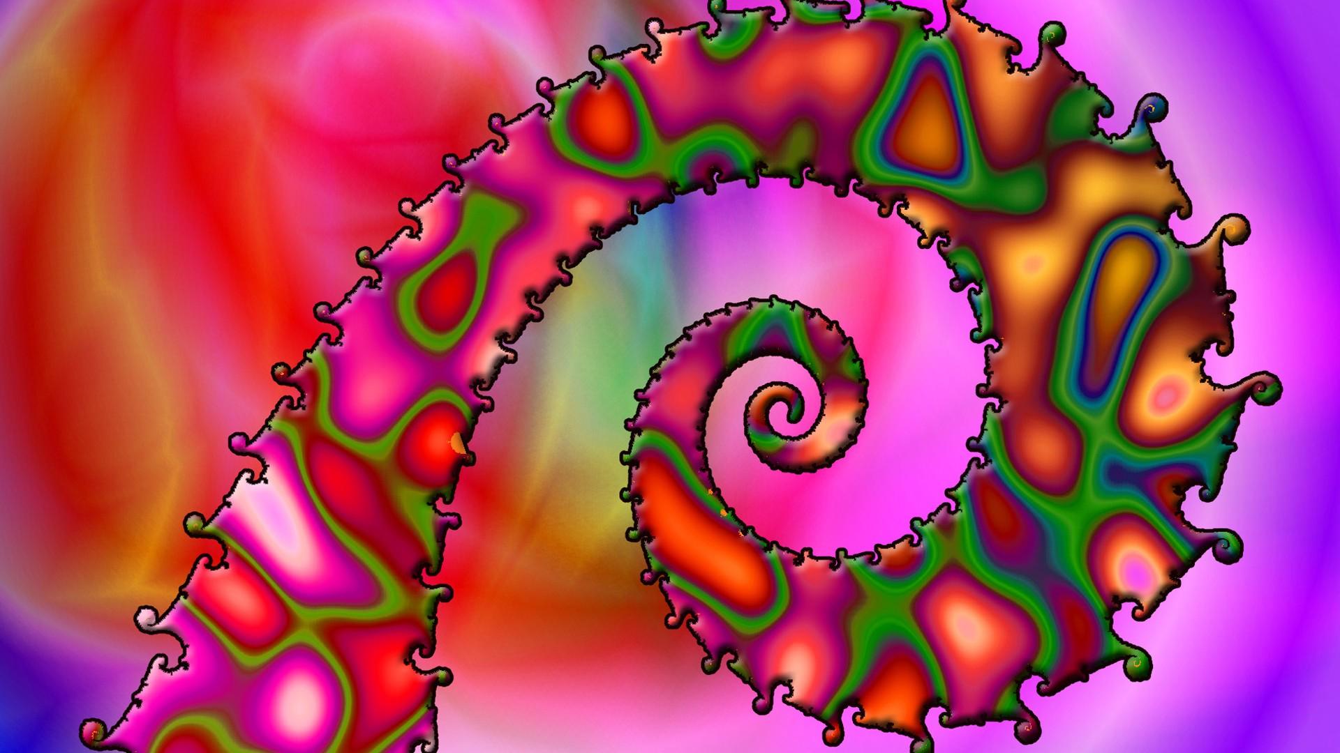 1920x1080 Pink Green Pop Art Fractal HD Trippy Wallpaper