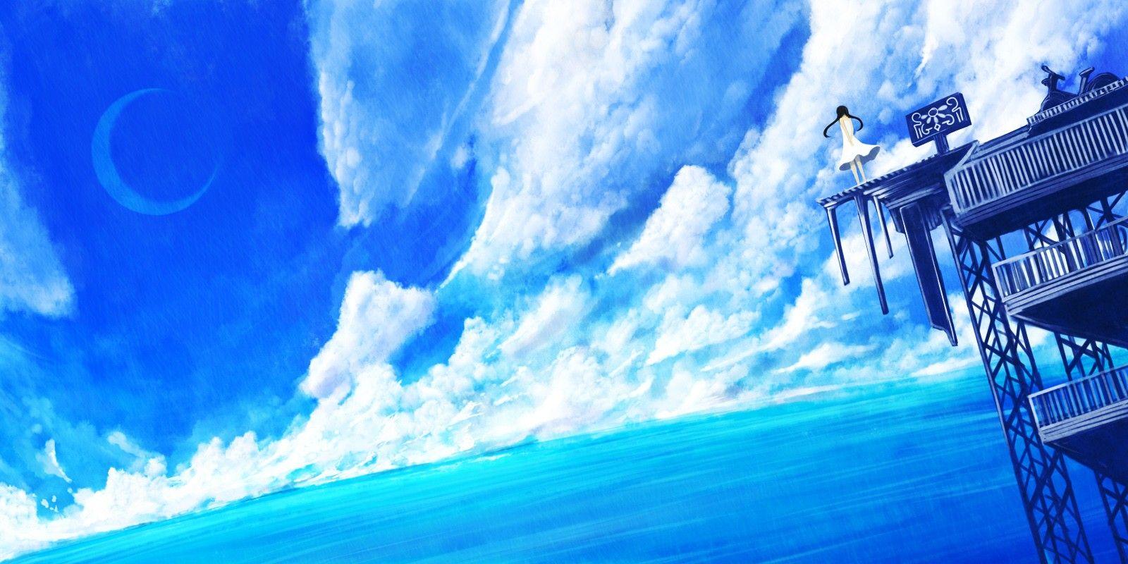 Anime Landscape: Anime Blue Sky Background