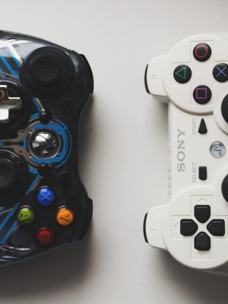 768x1024 Xbox vs Playstation iPad wallpaper
