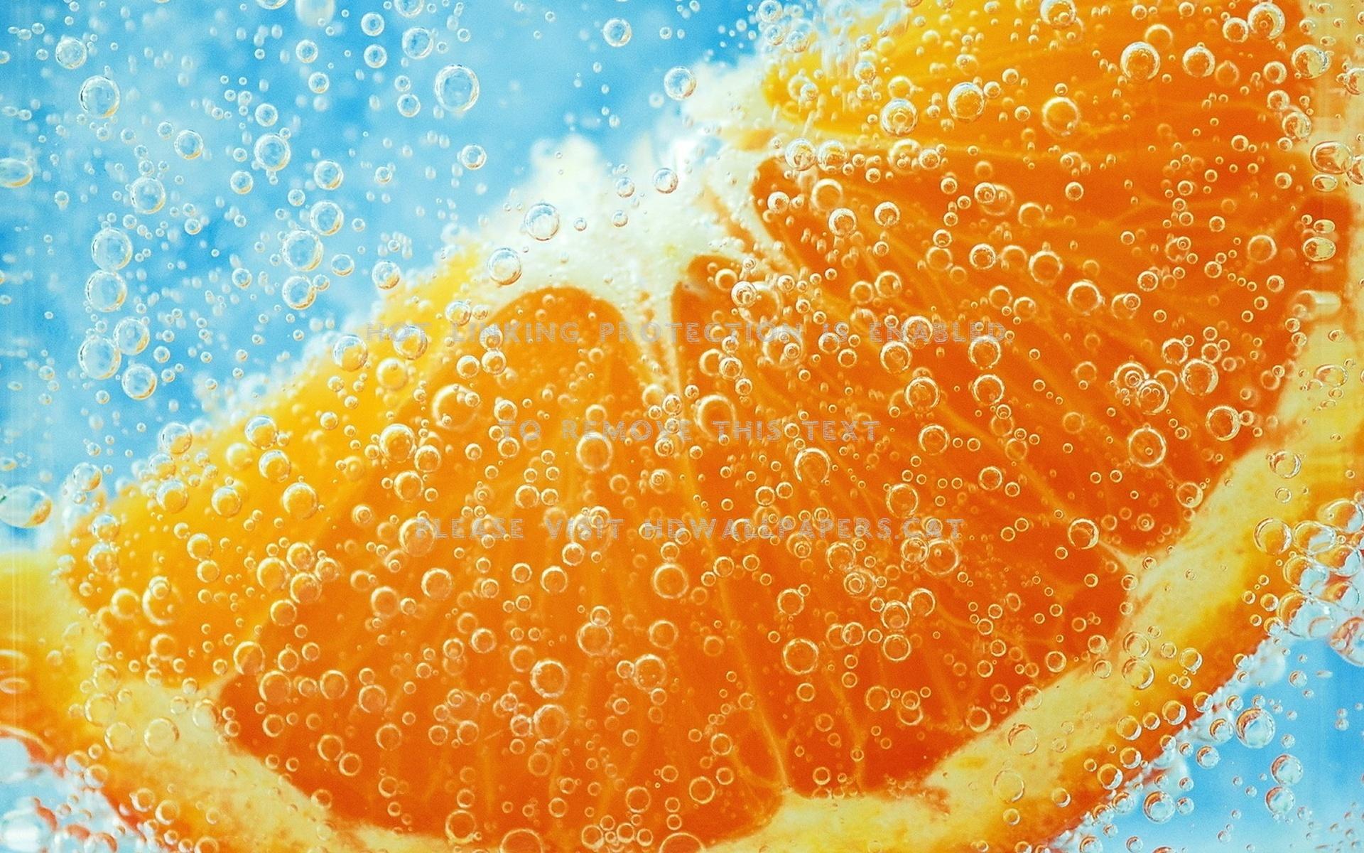 1920x1200 orange water fruits bubbles abstract