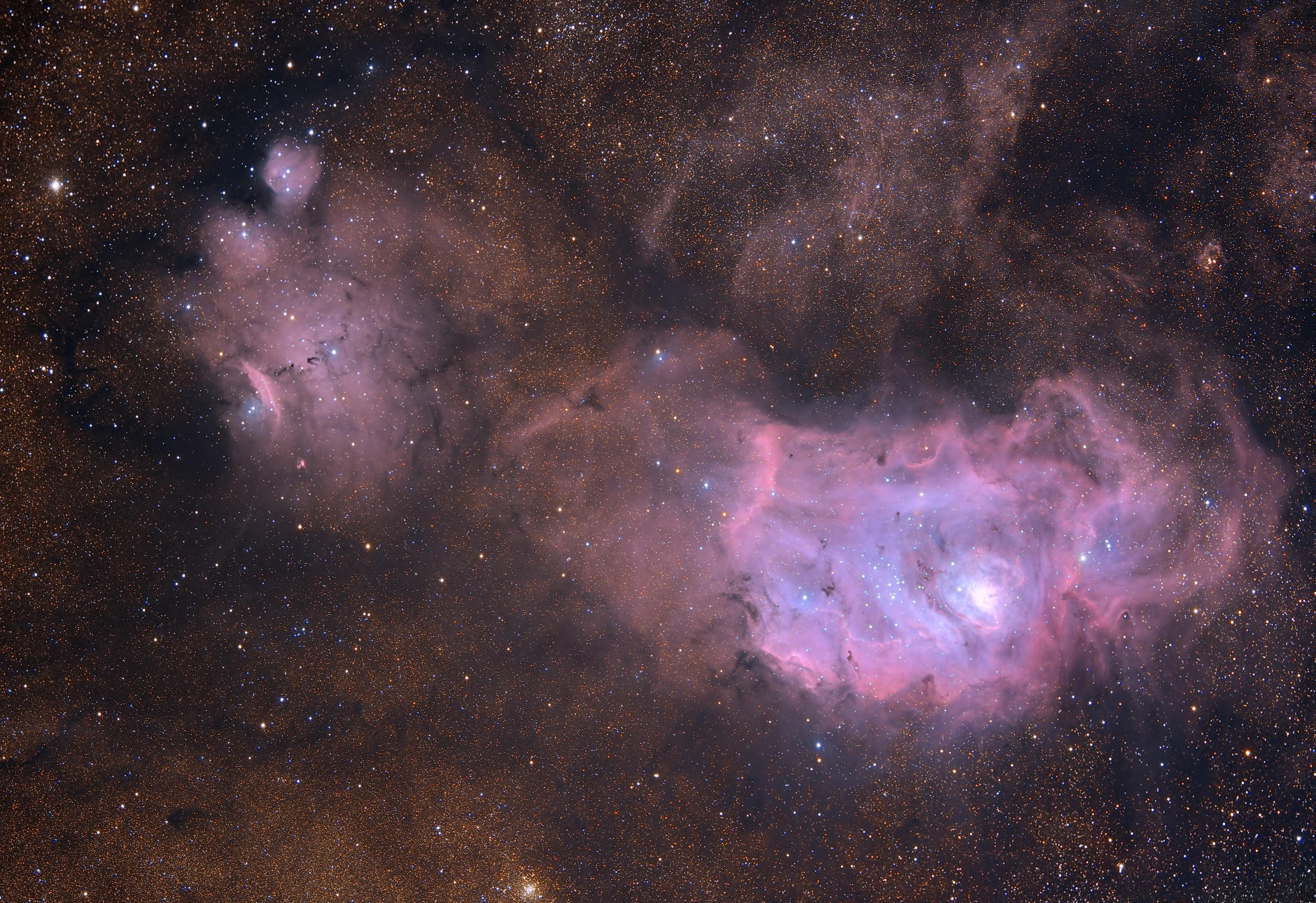 3840x2636 M8 Lagoon Nebula in True Colour
