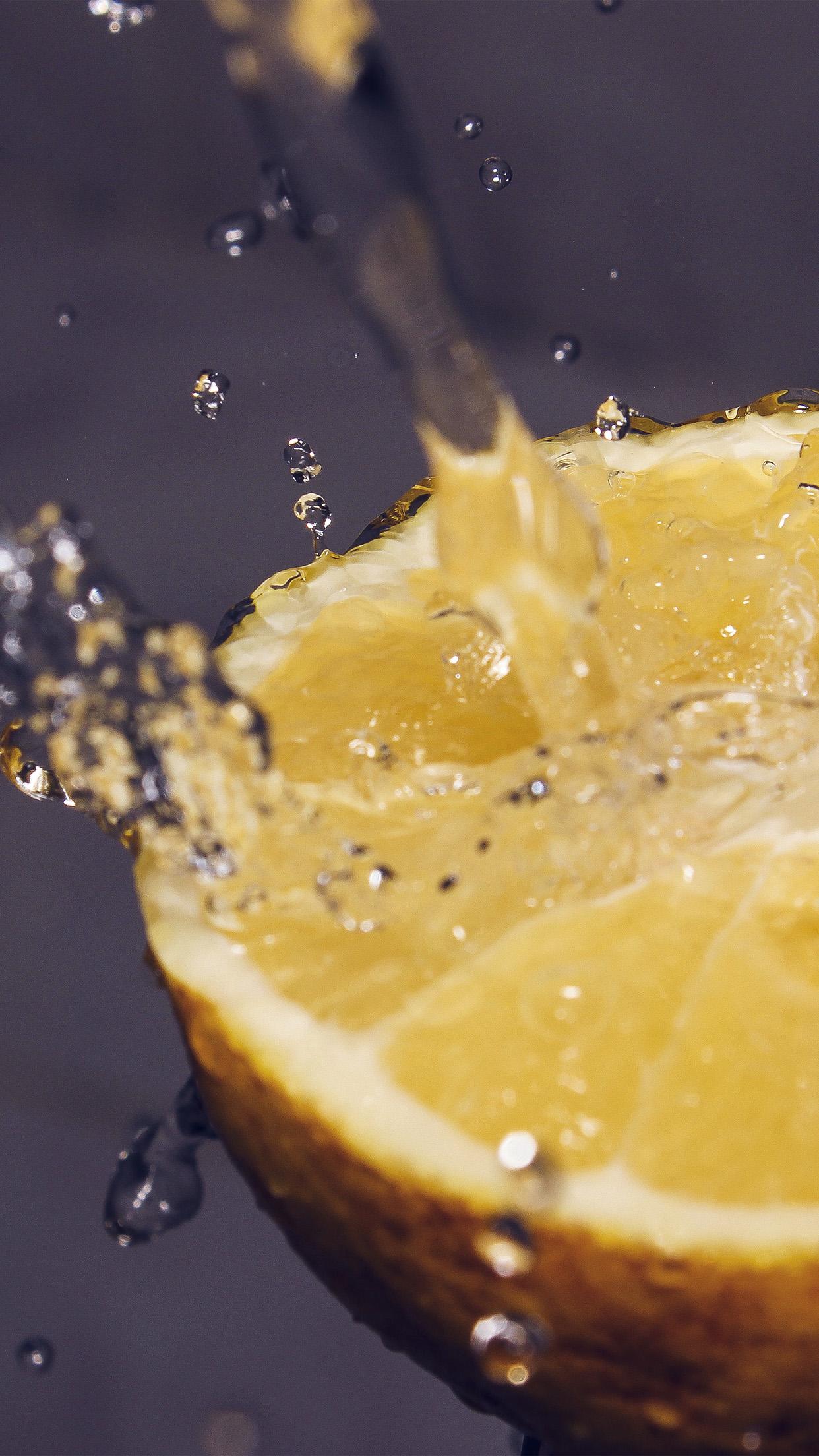 1242x2208 Orange Water Lemon Fruit Blue Wallpaper