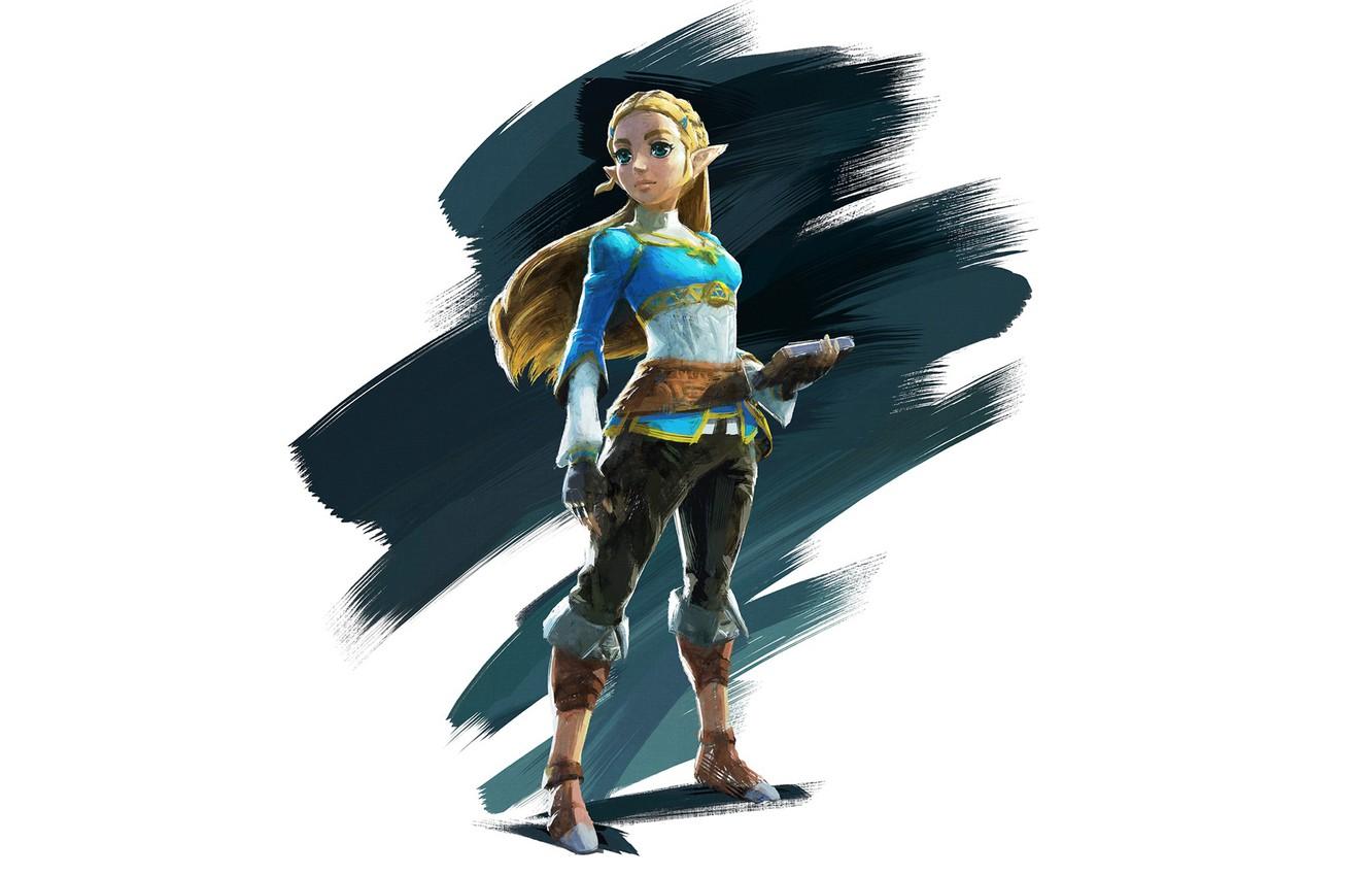 1332x850 Wallpaper fantasy, game, elf, digital art, artwork, fantasy art, The Legend of Zelda, Zelda, white background, simple background, painting art, pointy ears, The Legend of Zelda: Breath of the Wild image for