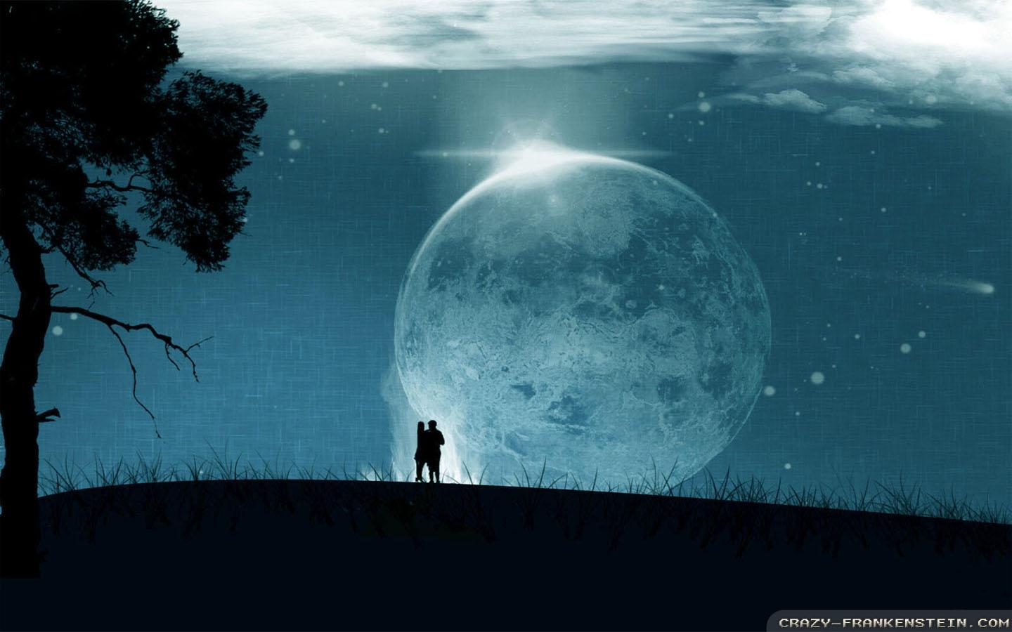 1440x900 Full Moon Romantic Wallpaper Live Wallpaper HD
