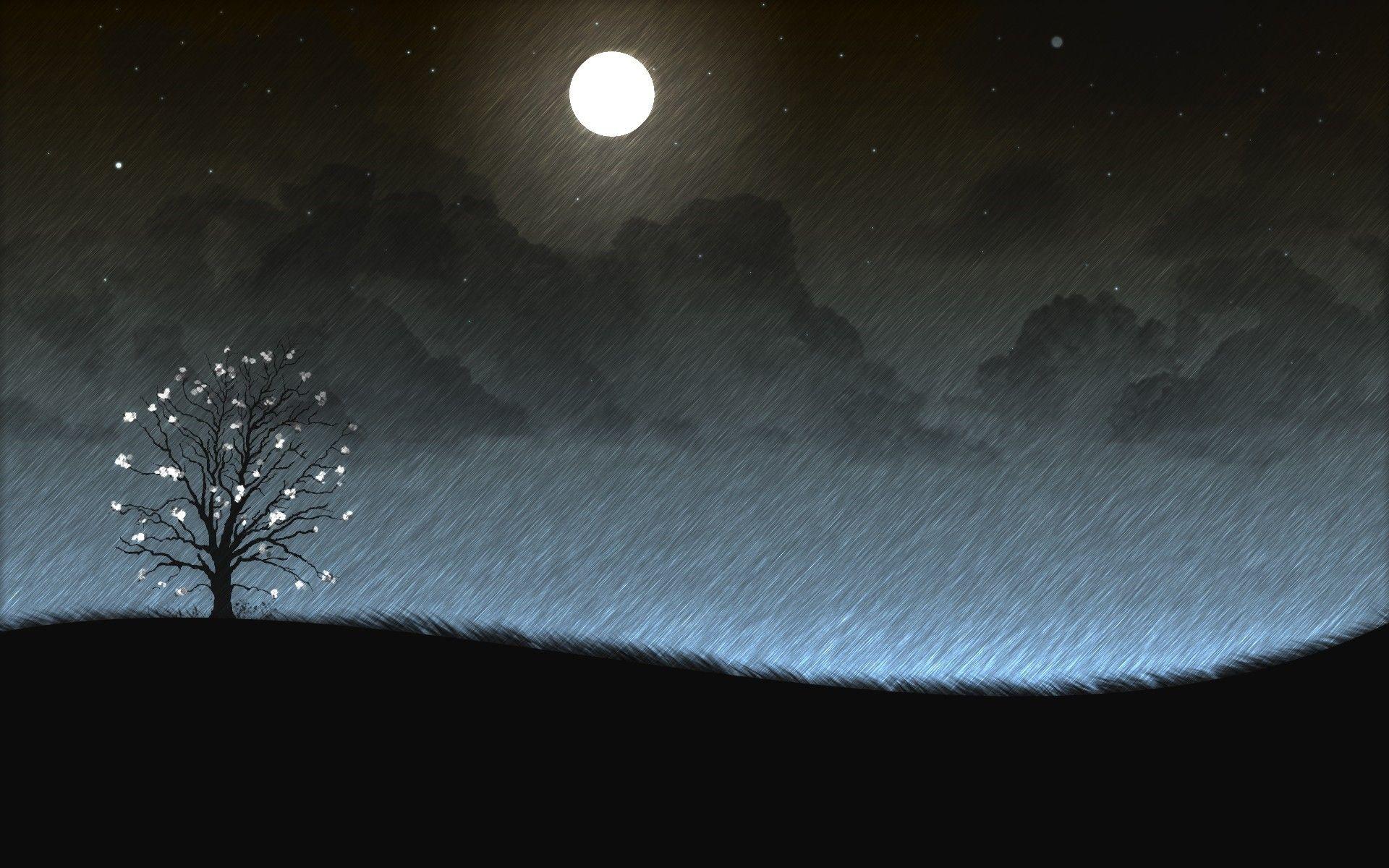 1920x1200 Rain Moon Wallpaper, HD Rain Moon Background