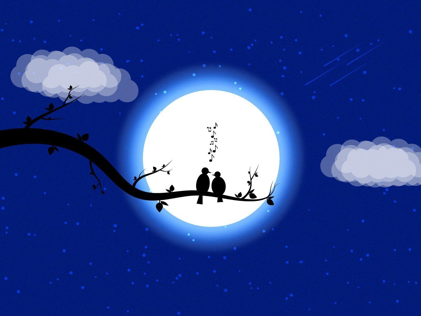 1440x1080 Love In The Moonlight Wallpaper
