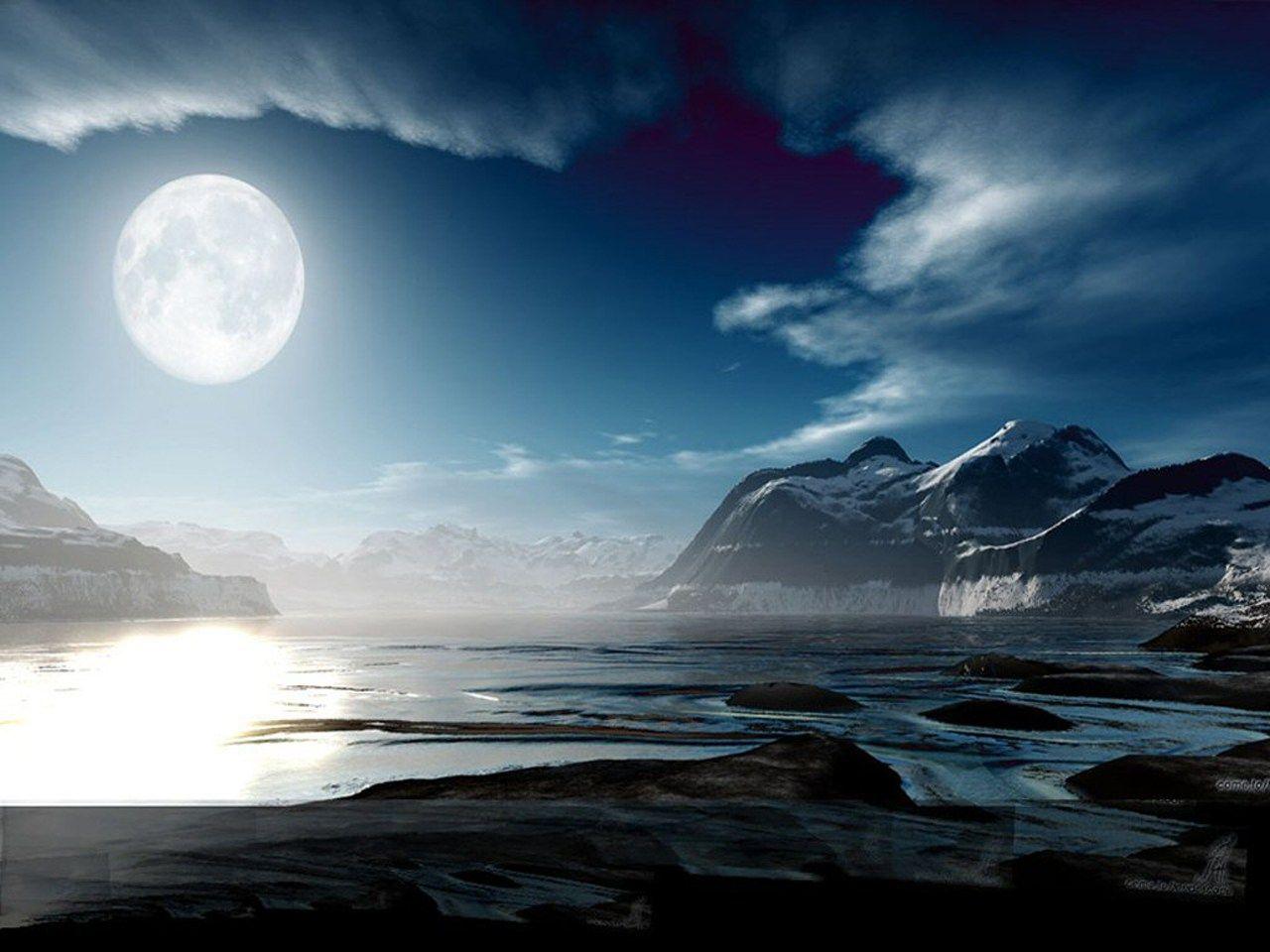 1280x960 Beautiful Romantic Moonlight Background