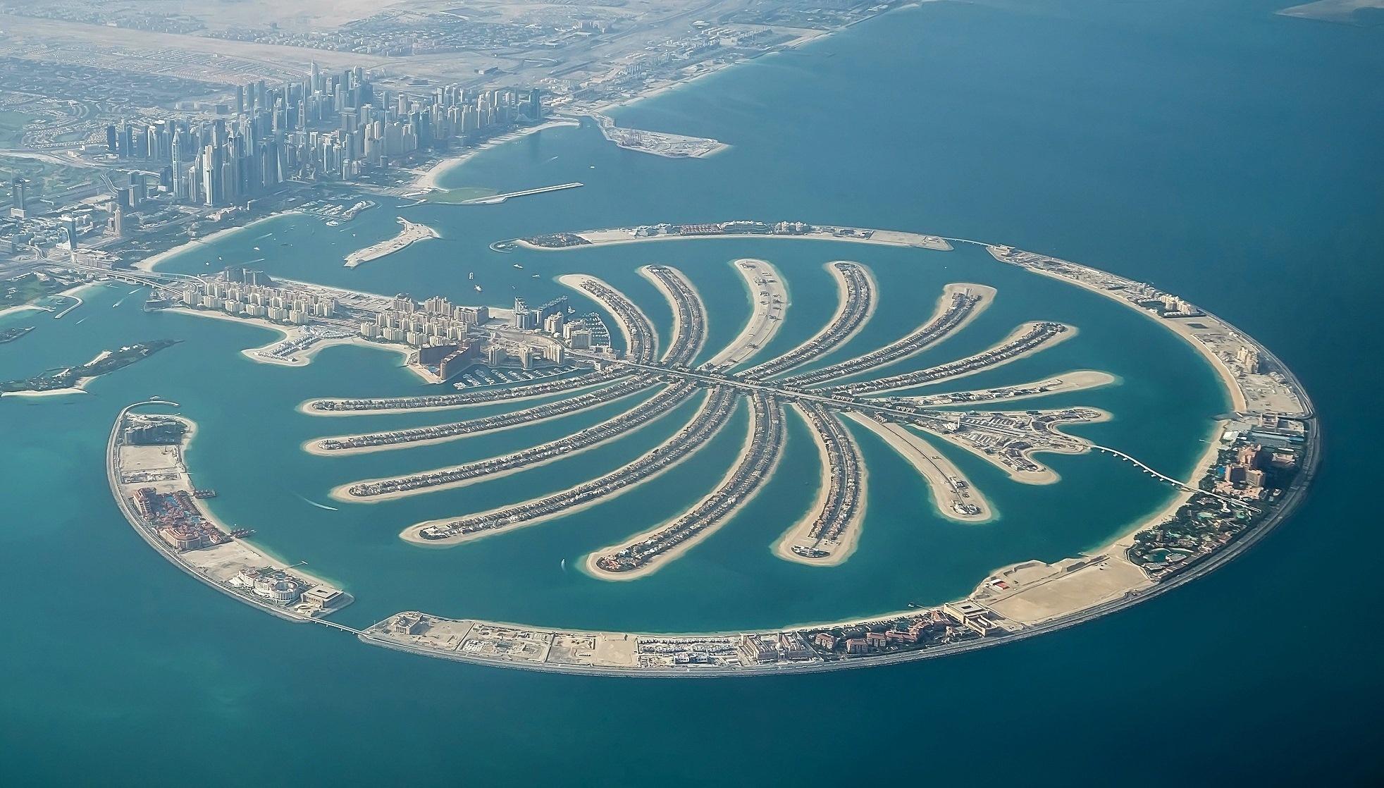 1964x1118 Wallpaper. Cities. photo. picture. UAE, the city, Dubai, Islands, beautiful
