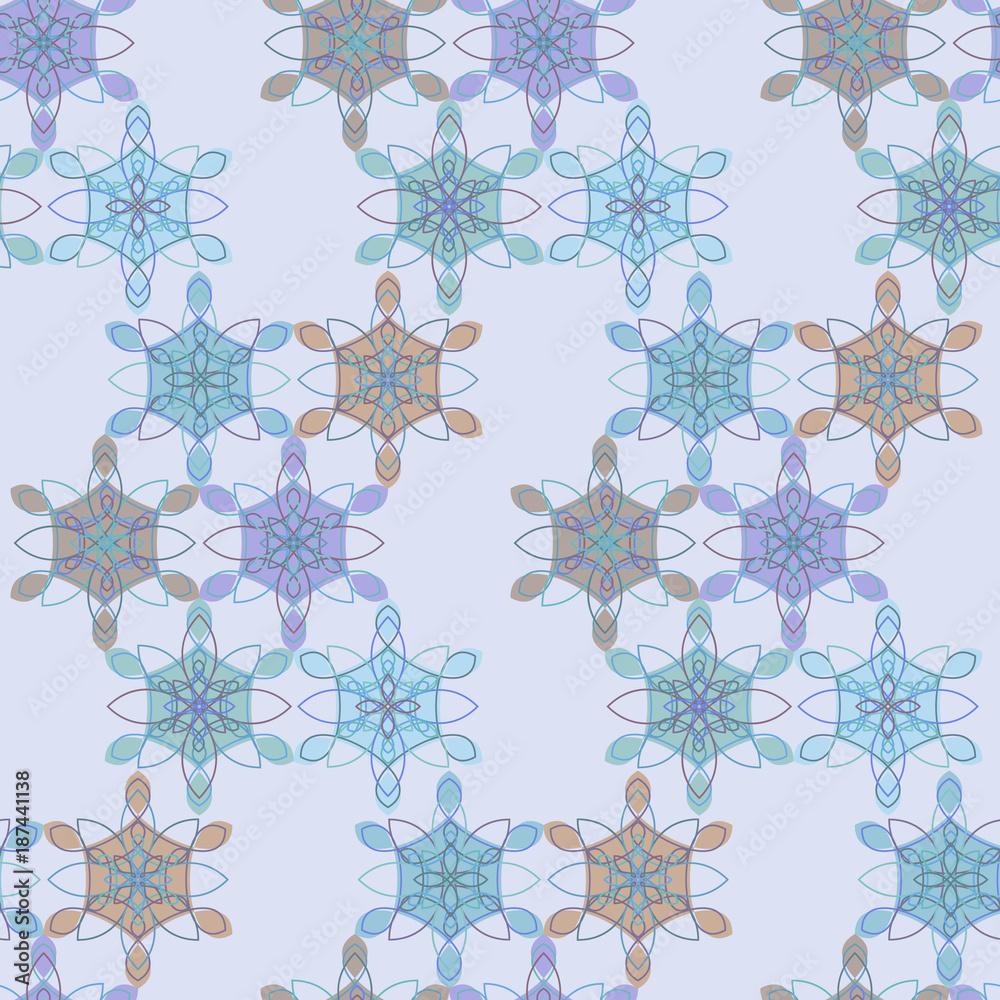1000x1000 Pastel lace floral seamless pattern in blue and red colors, retro stile. Delicate geometric macrame ethnic texture for textile, wallpaper, tiles, cloth, gift wrapping paper, web design, cover Stock Vector