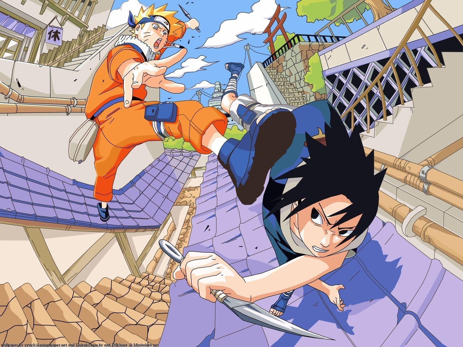 1600x1200 Pinakamabilis Young Naruto And Sasuke Fight