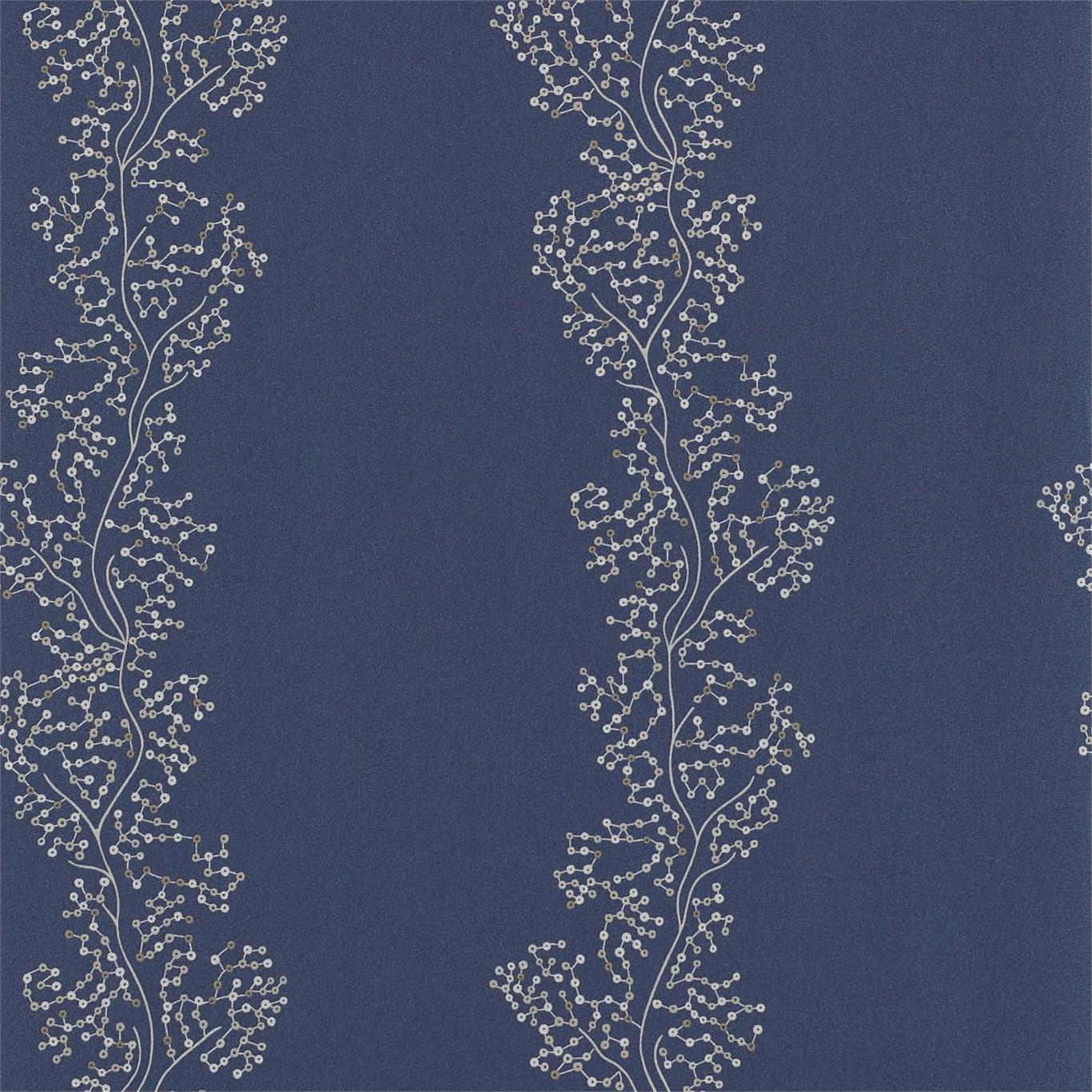 1366x1366 Sparkle Coral Silver Indigo Wallpaper. Sanderson By Sanderson Design