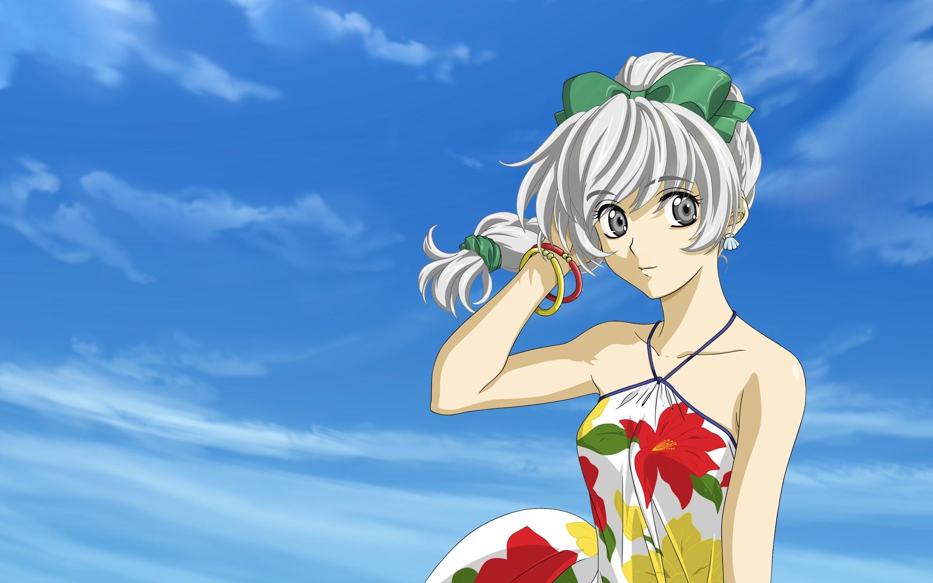 1920x1200 flowers full metal panic testarossa tessa gray eyes gray hair 1920x1200 wallpaper High Quality Wallpaper, High Definition Wallpaper