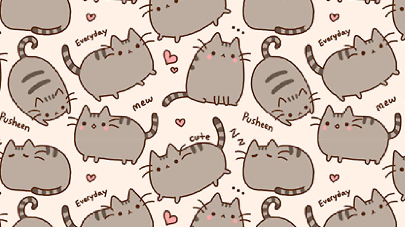 Máy tính xách tay hình nền Pusheen 1366x768