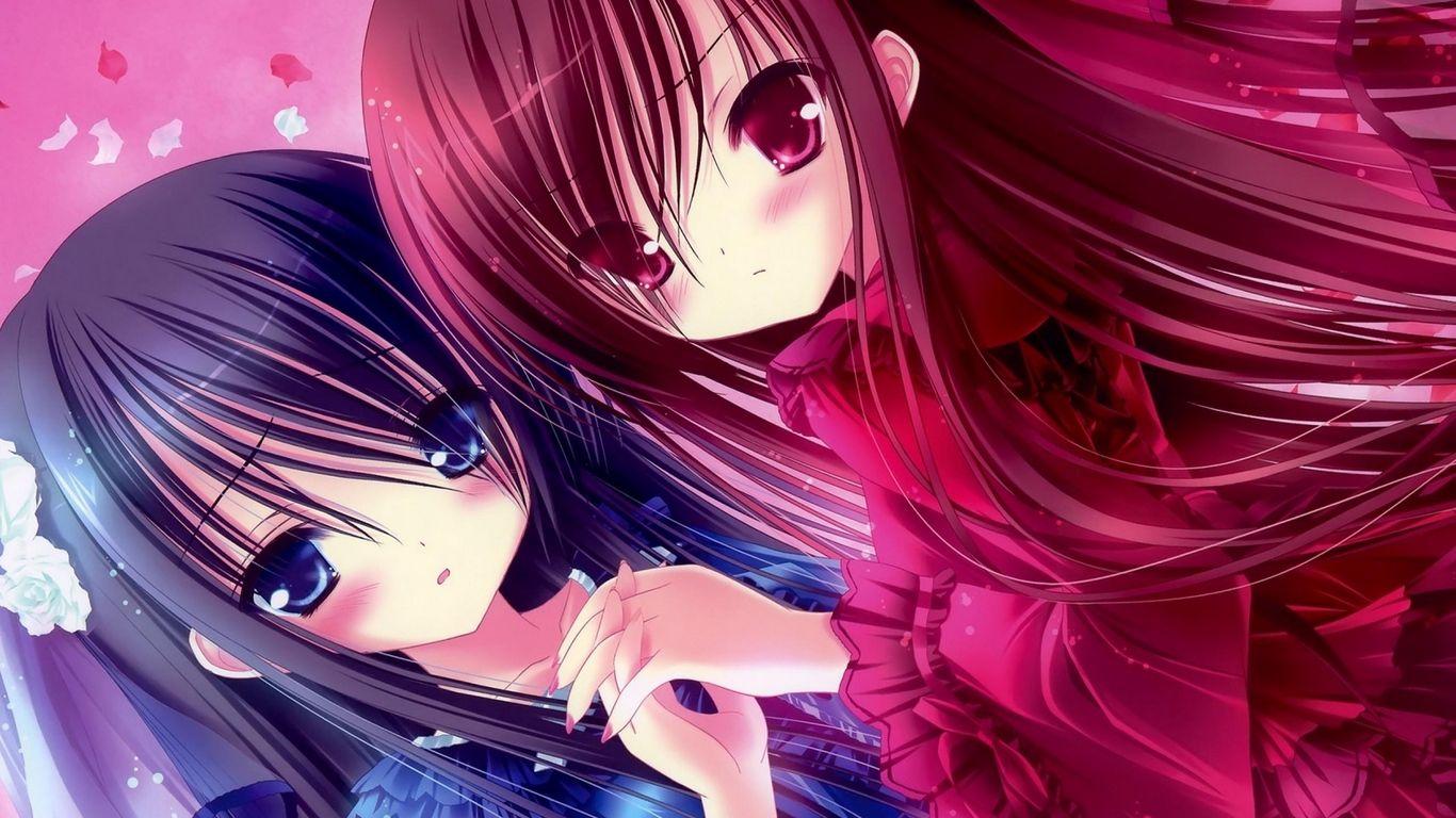 1366x768 Tải xuống hình nền 1366x768 kawaii, anime, girl, friend, person