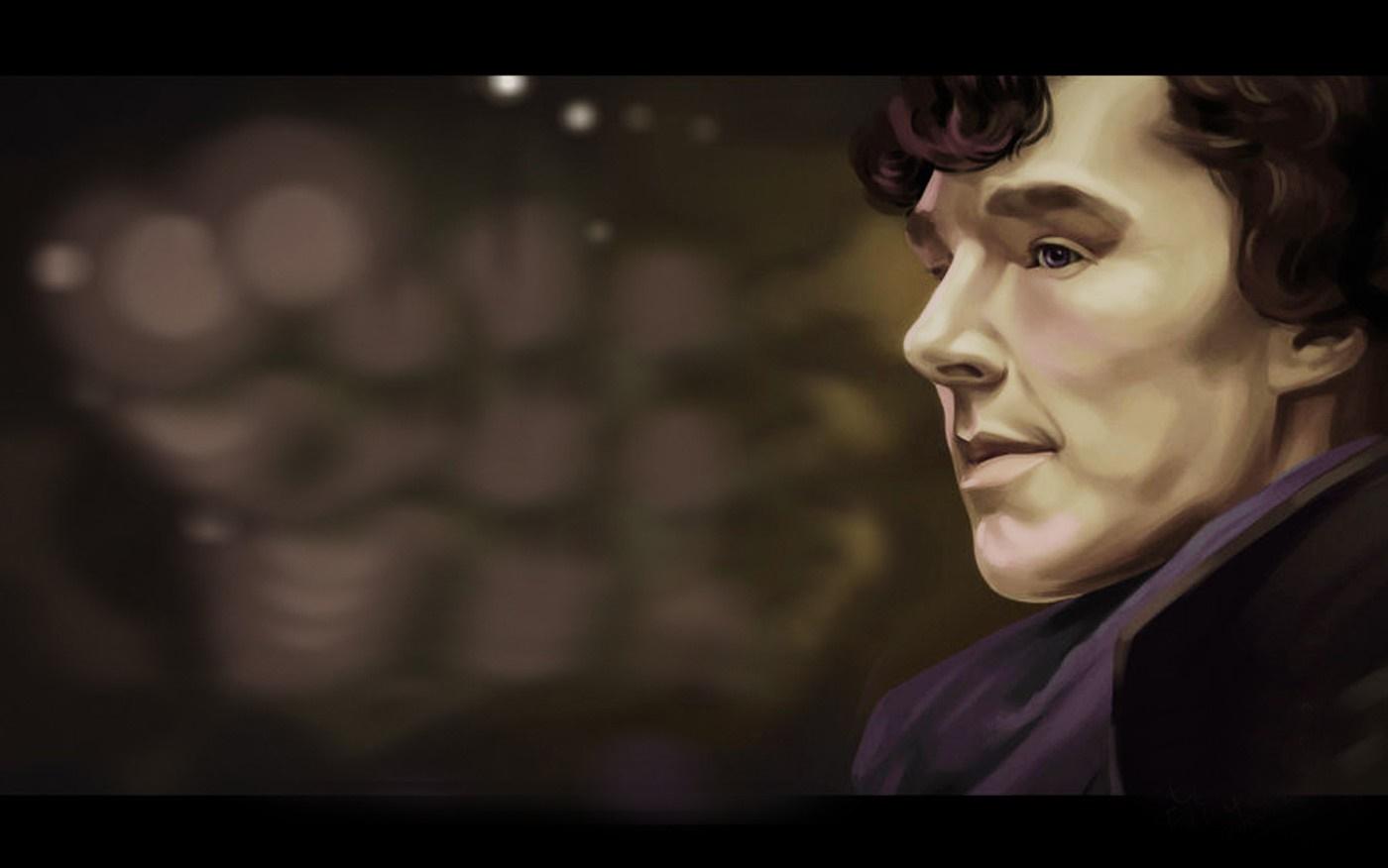 1400x876 Benedict Cumberbatch, Sherlock Holmes, darkness, image, screenshot, computer wallpaper, fictional character. Mocah HD Wallpaper