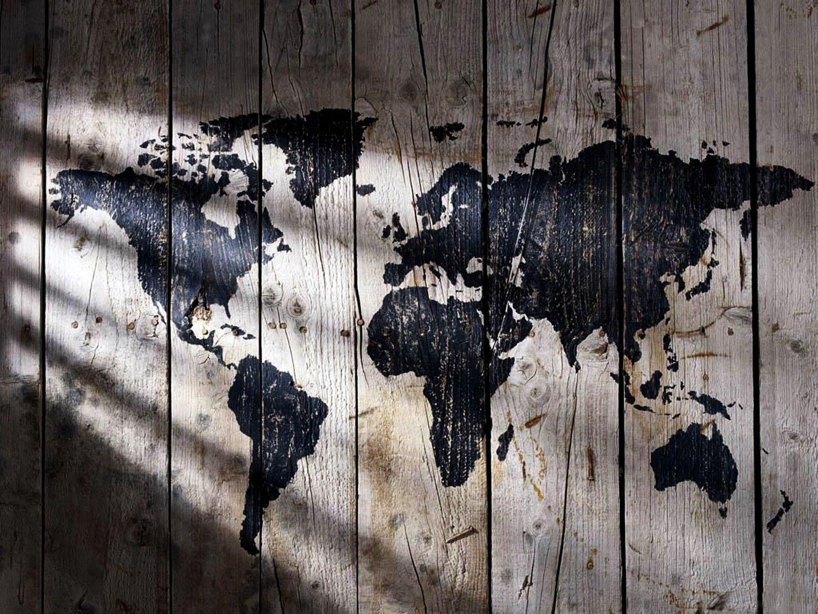 1600x1200 iPhone Wallpaper Black World Map