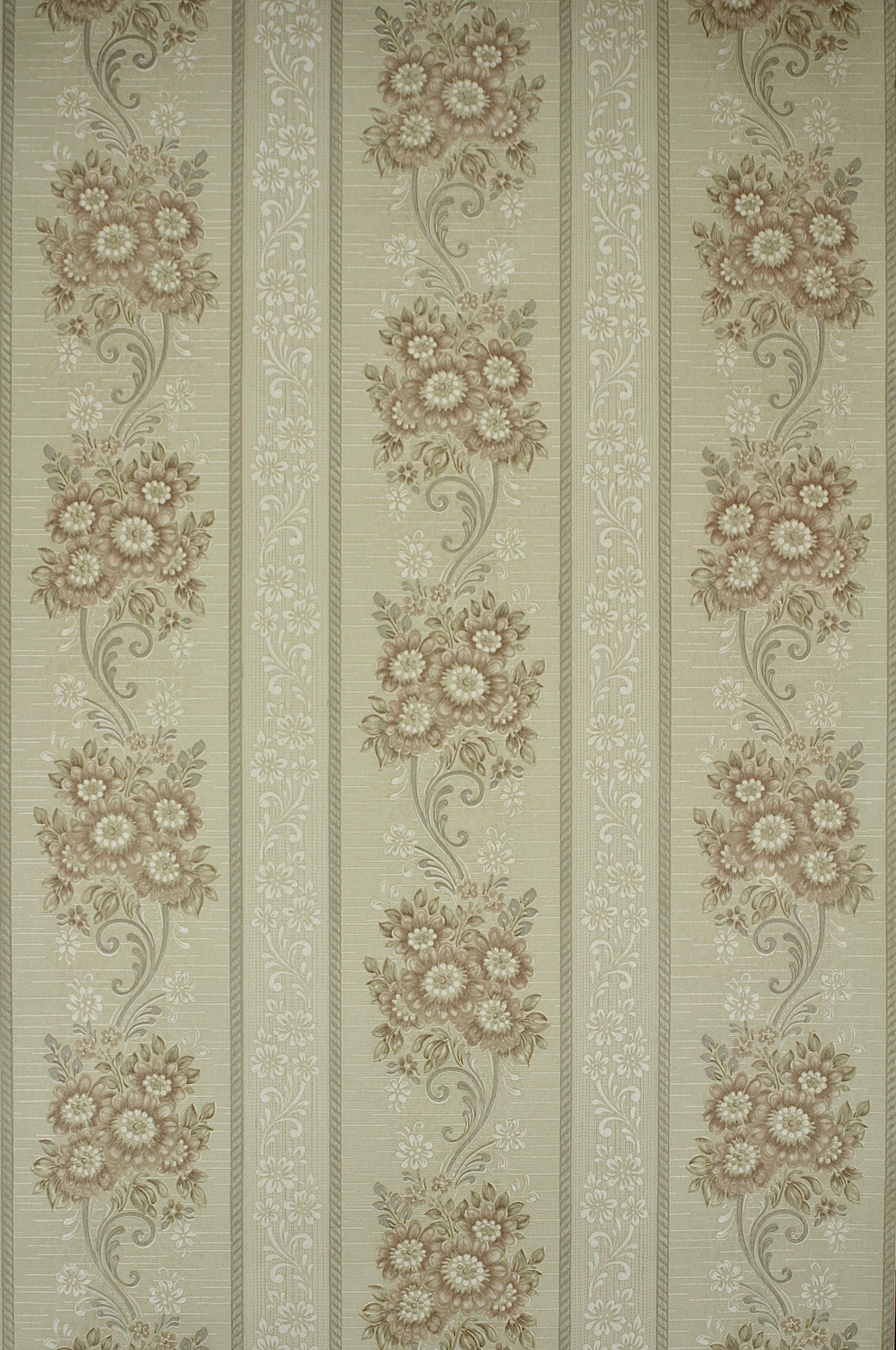 2555x3848 1940s Style Floral Stripe Vintage Wallpaper Peint 1940 HD Wallpaper