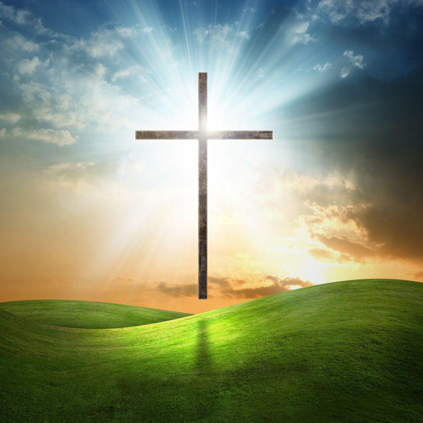 1378x1378 Christian cross on grassy background. Cross wallpaper, Cross picture, Jesus on the cross
