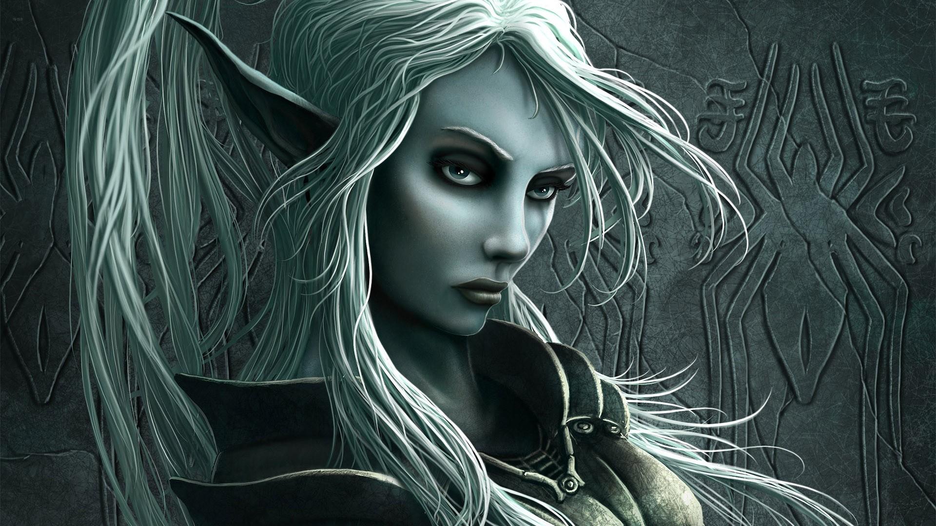 1920x1080 Download wallpaper: dark elf, girl elf, download photo, wallpaper for desktop