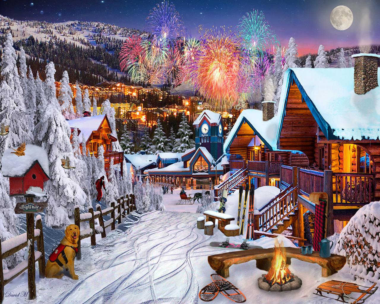 1280x1024 Winter Playground Jigsaw Puzzle by Vermont Christmas Company